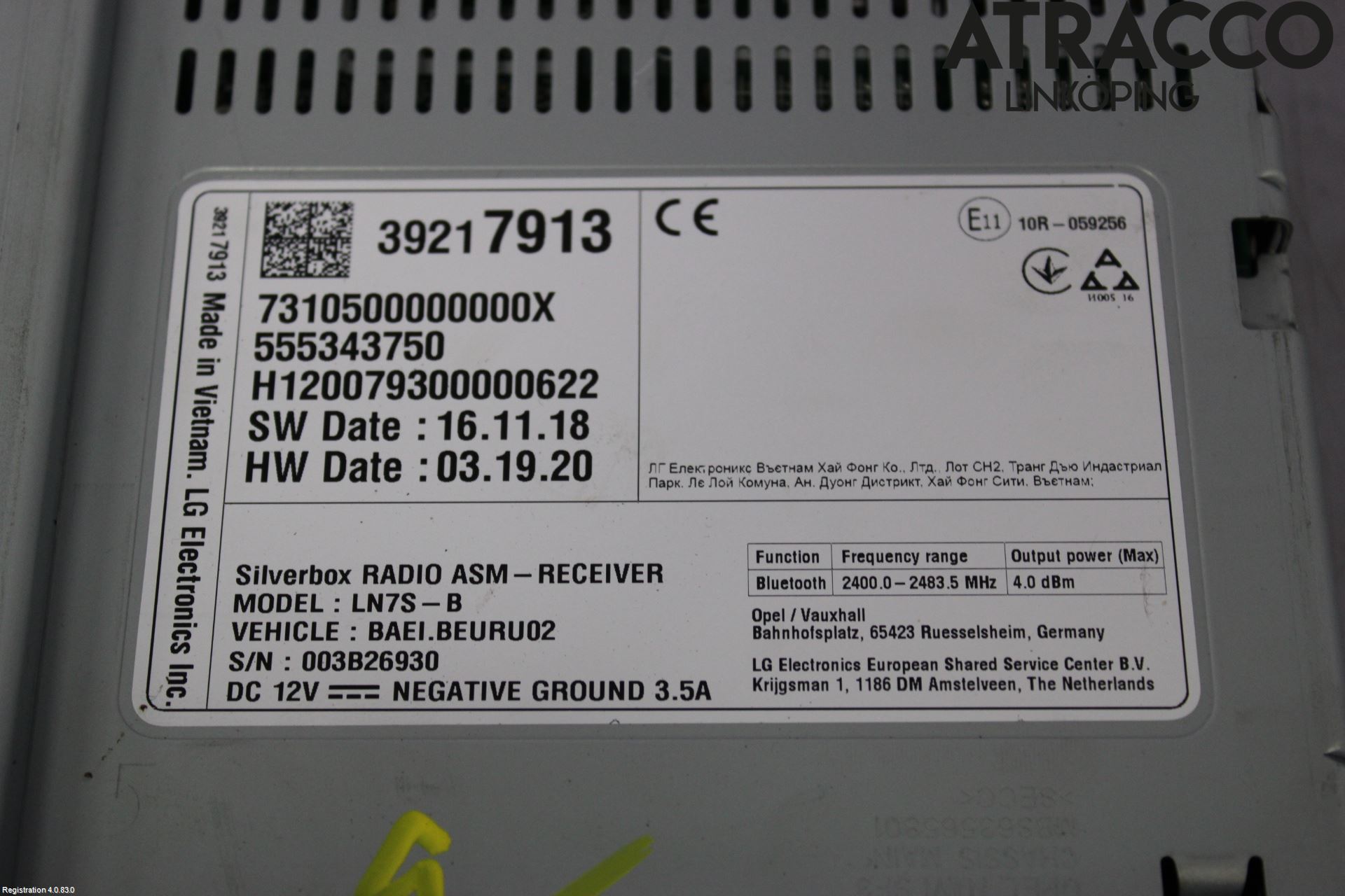 Opel ASTRA K 16-22 Radio-Stereo Förstärkare