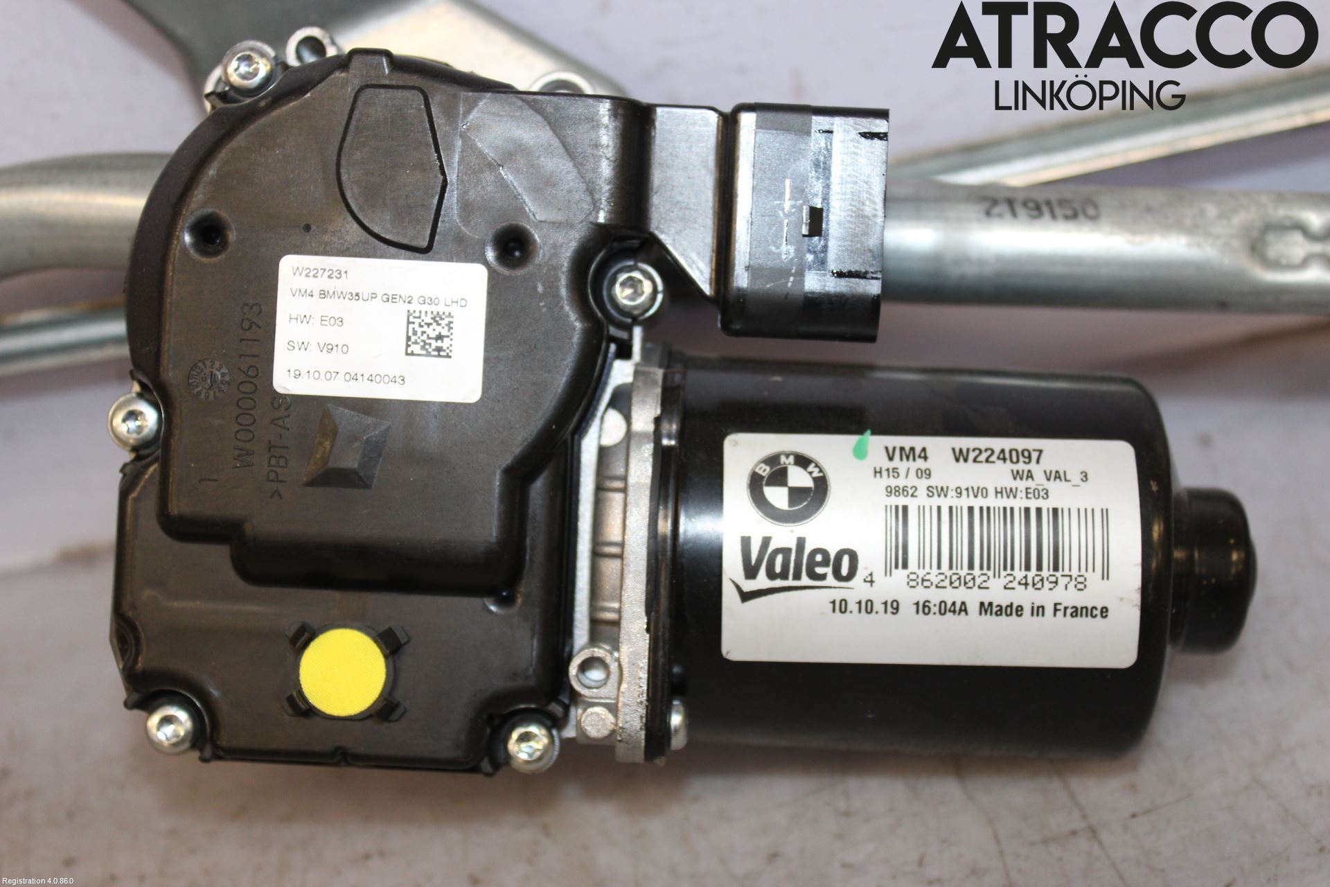 BMW 5 G30/G31/F90 17-23 Torkarmekanism Vindruta