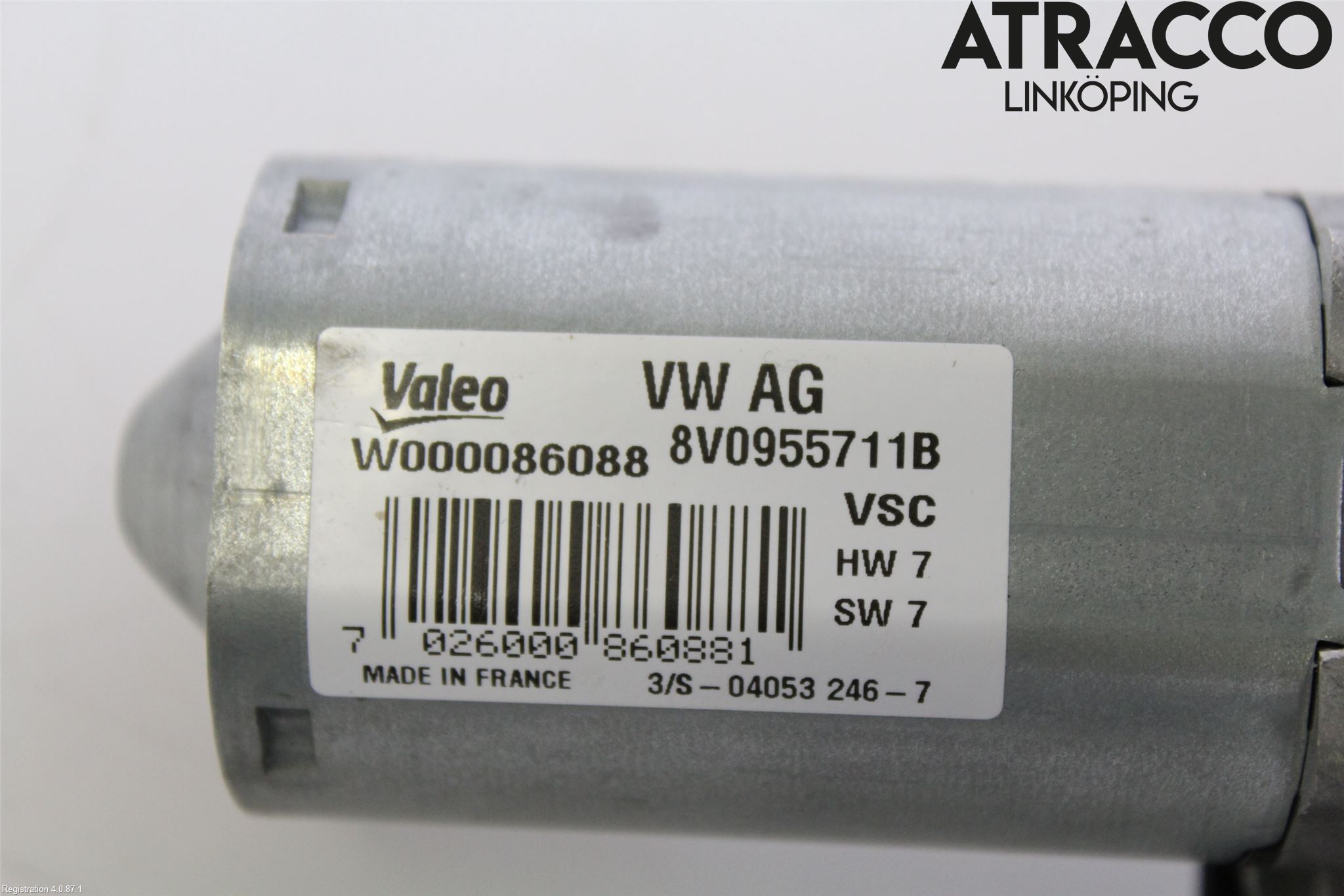 Audi A3/S3 8V 13-20 Torkarmotor Baklucka