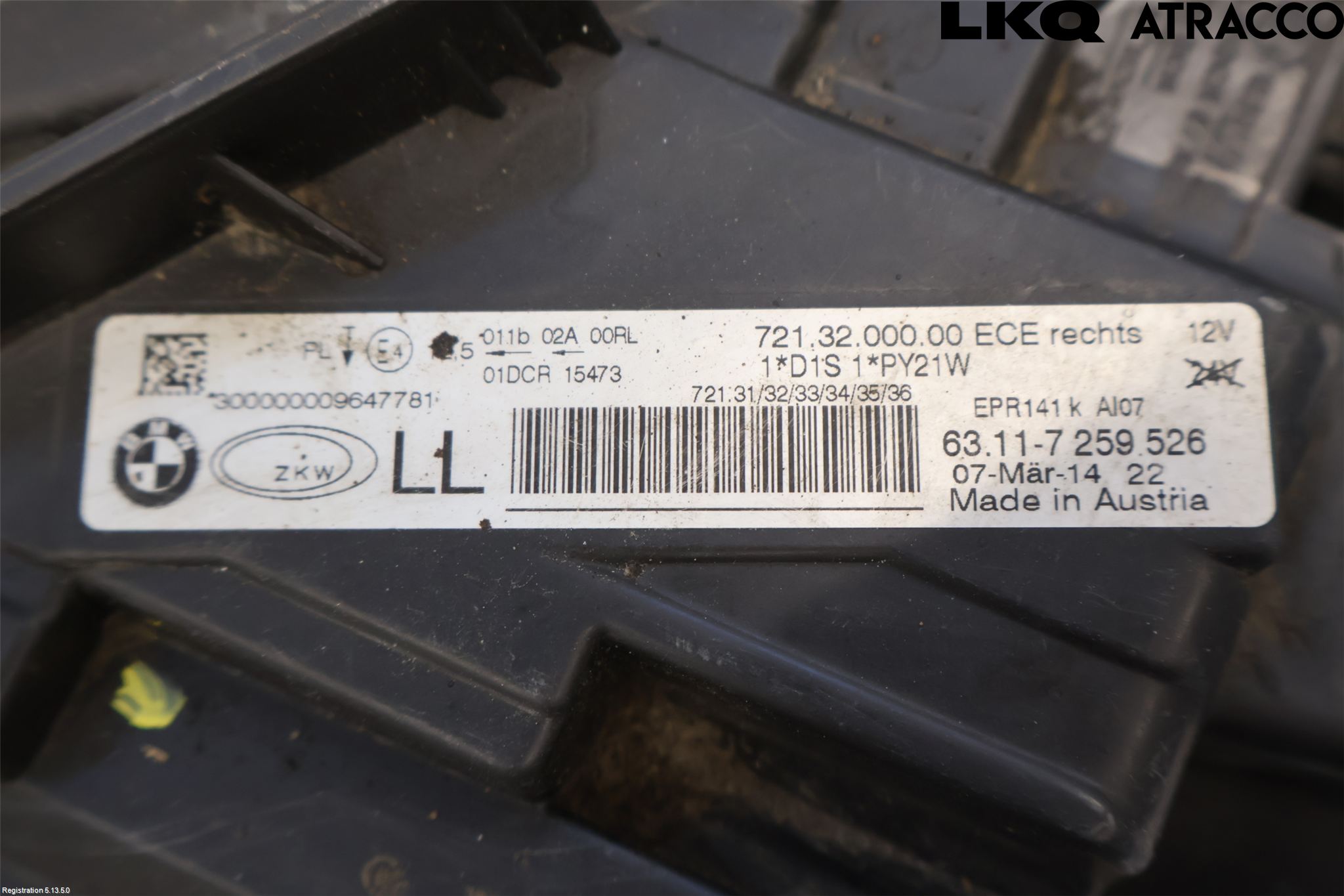 BMW 3 F30/F31/F80 12-19 Strålkastare Höger