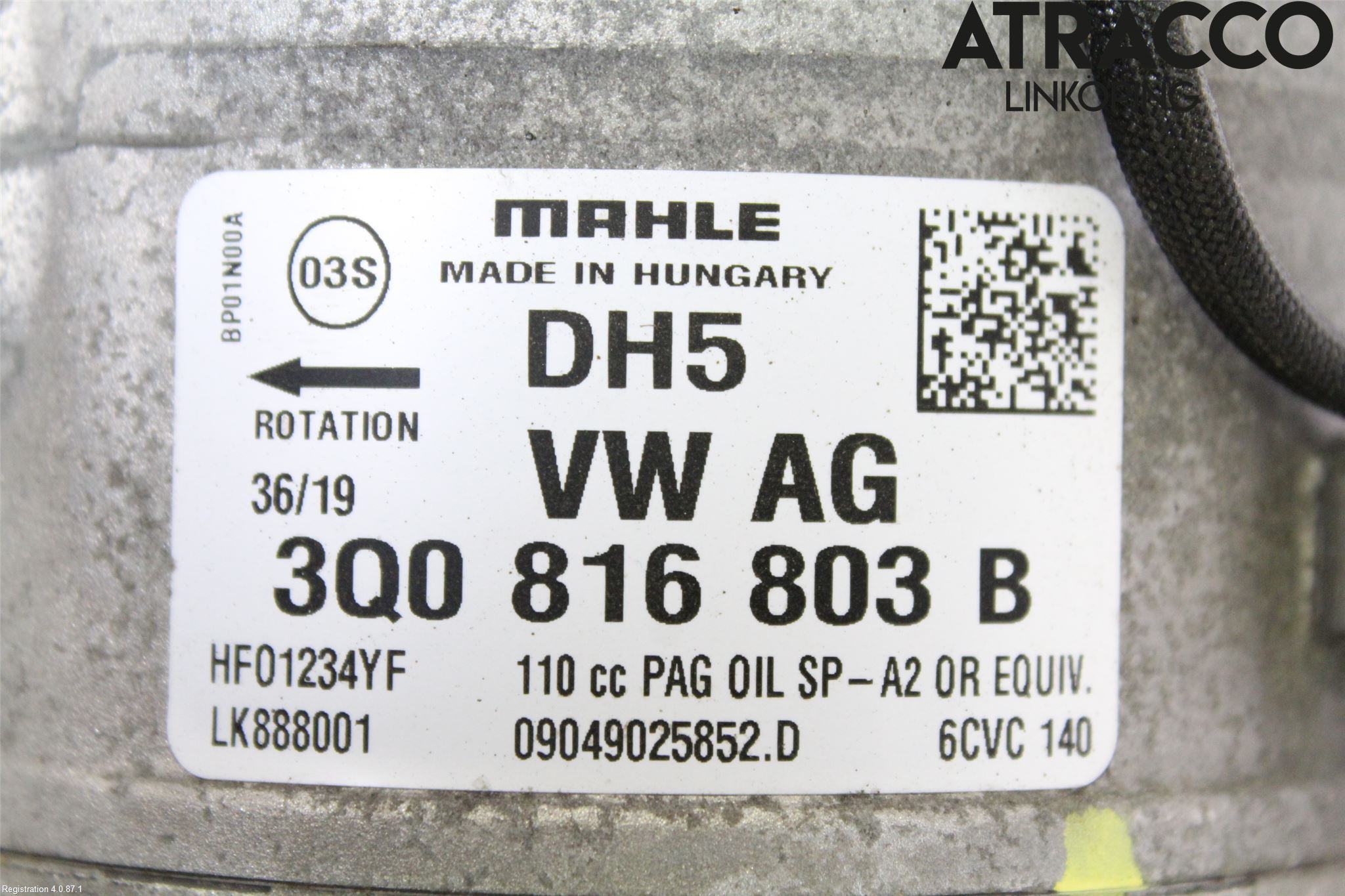 Volkswagen VW GOLF / E-GOLF VII 13-20 Ac Kompressor