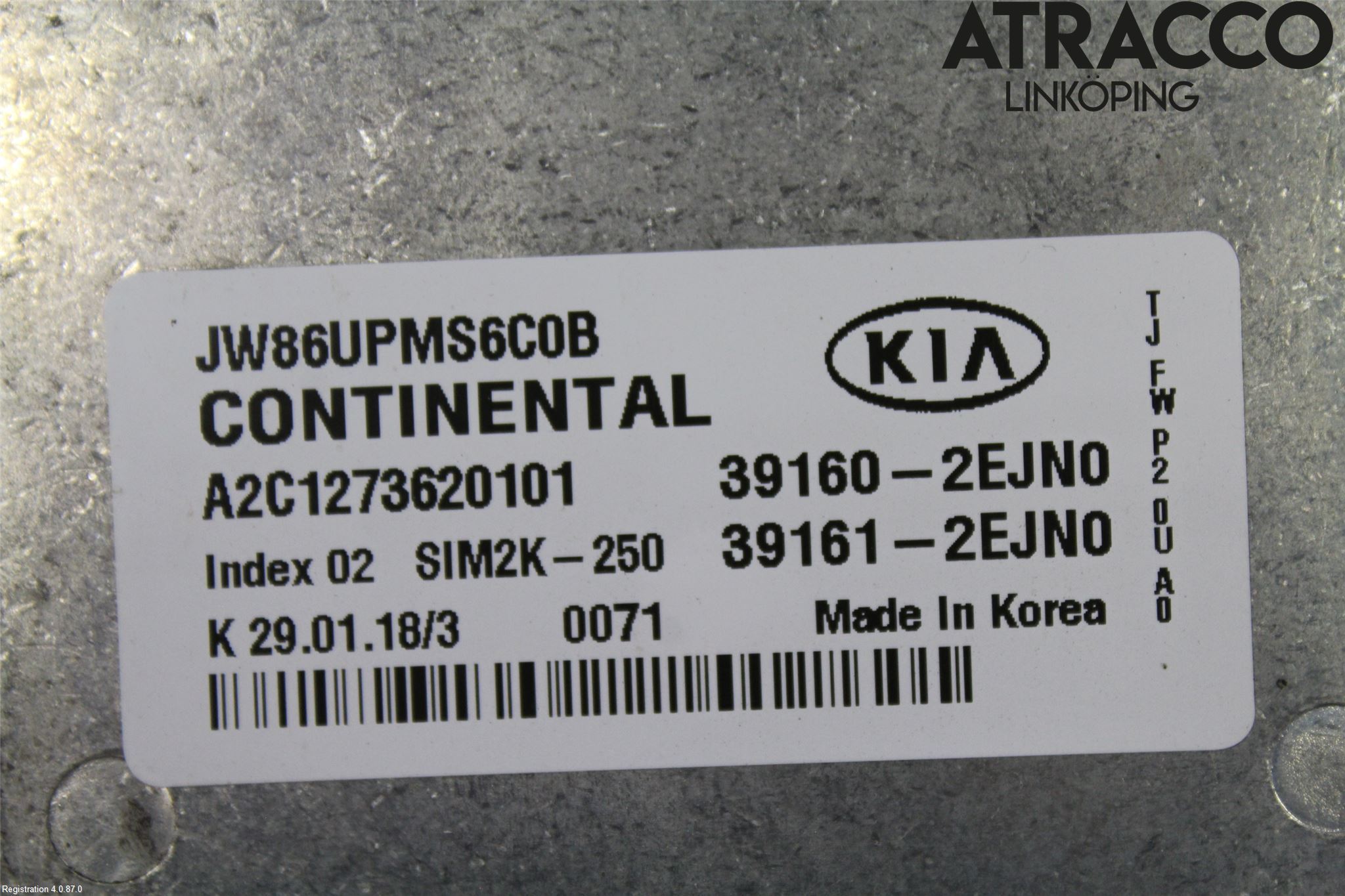 Kia OPTIMA 16-20 Styrenhet Insprut Bensin