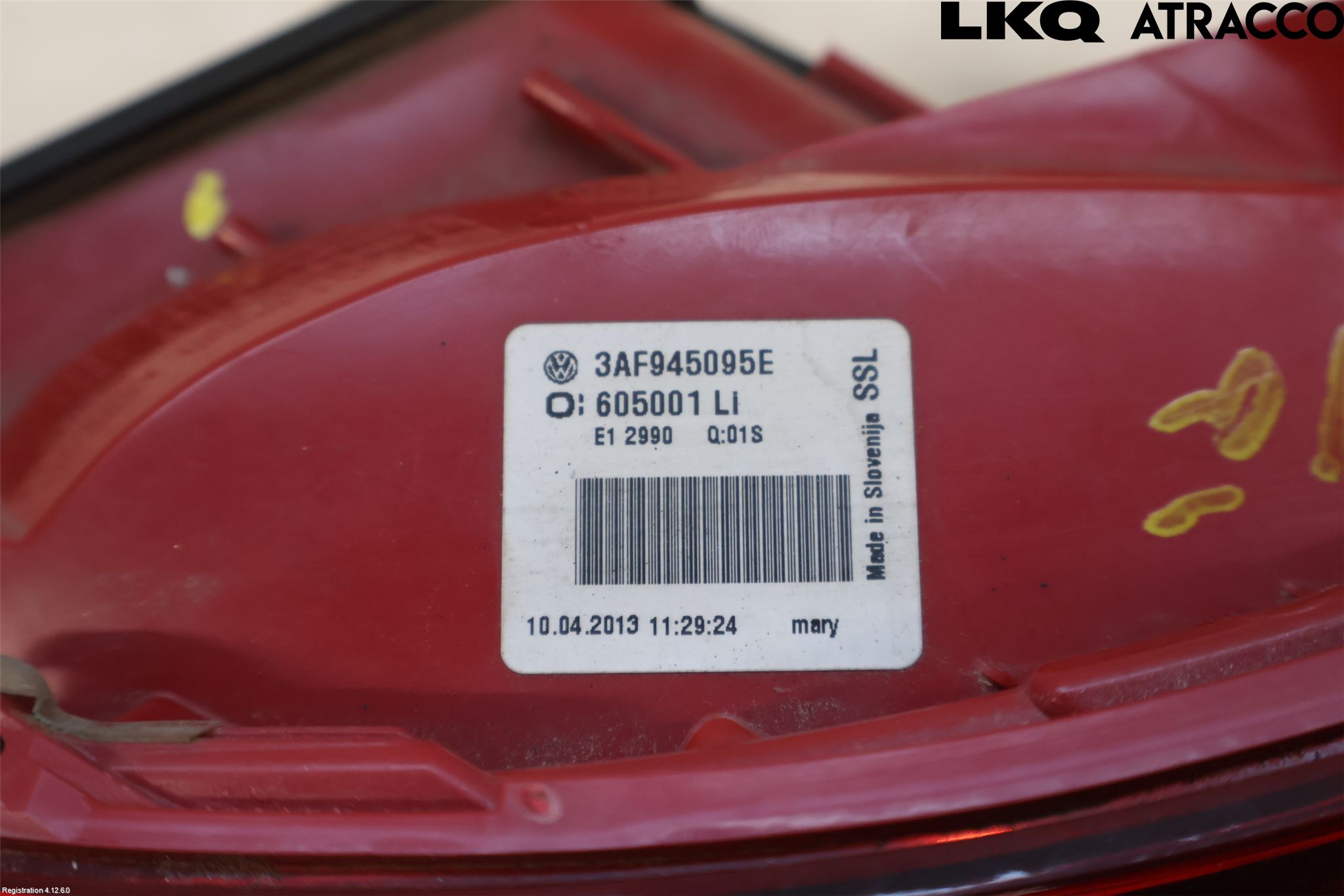 Volkswagen VW PASSAT 11-14 Bakljus Vänster