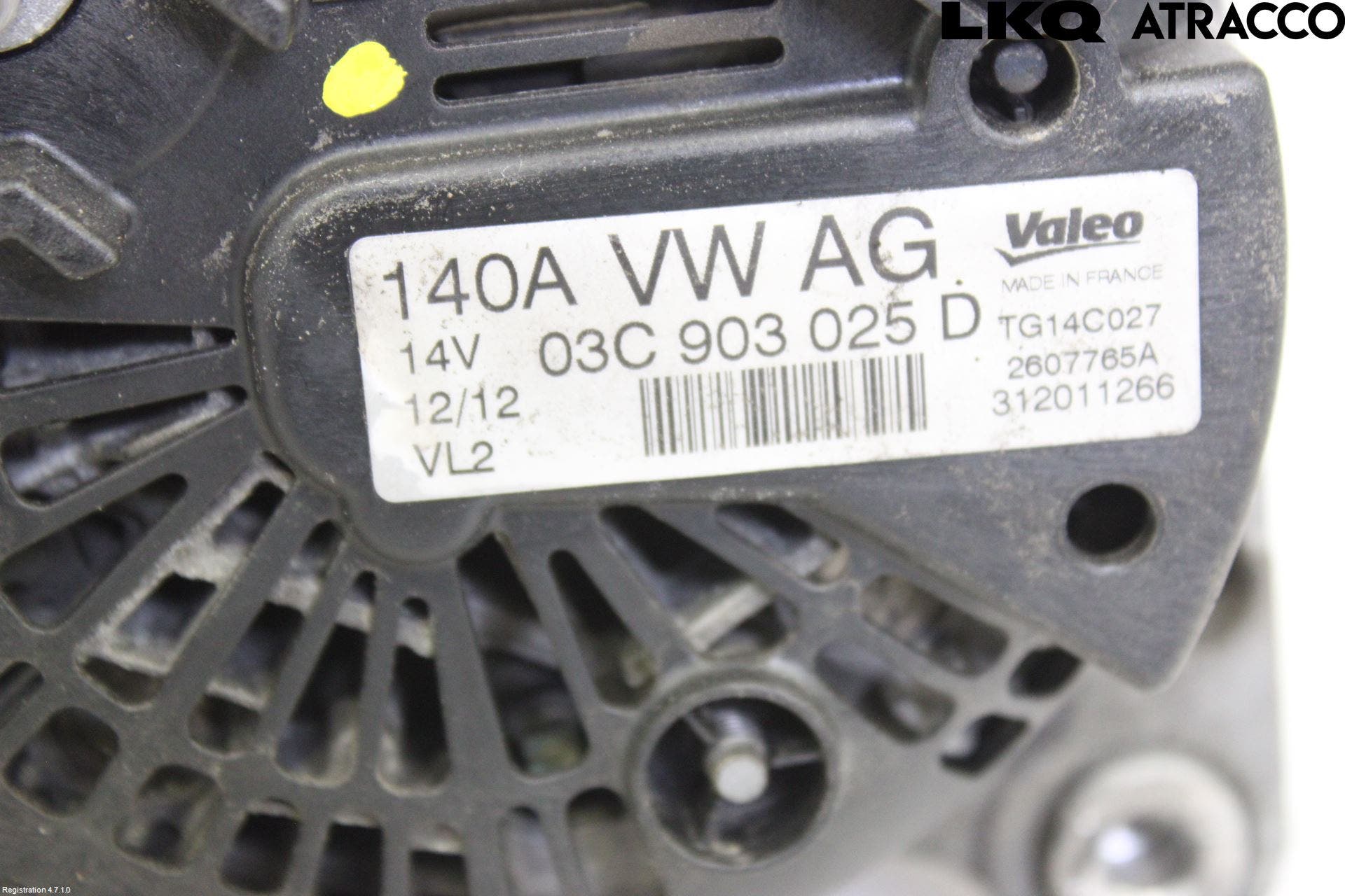 Volkswagen VW GOLF VI 09-13 Generator