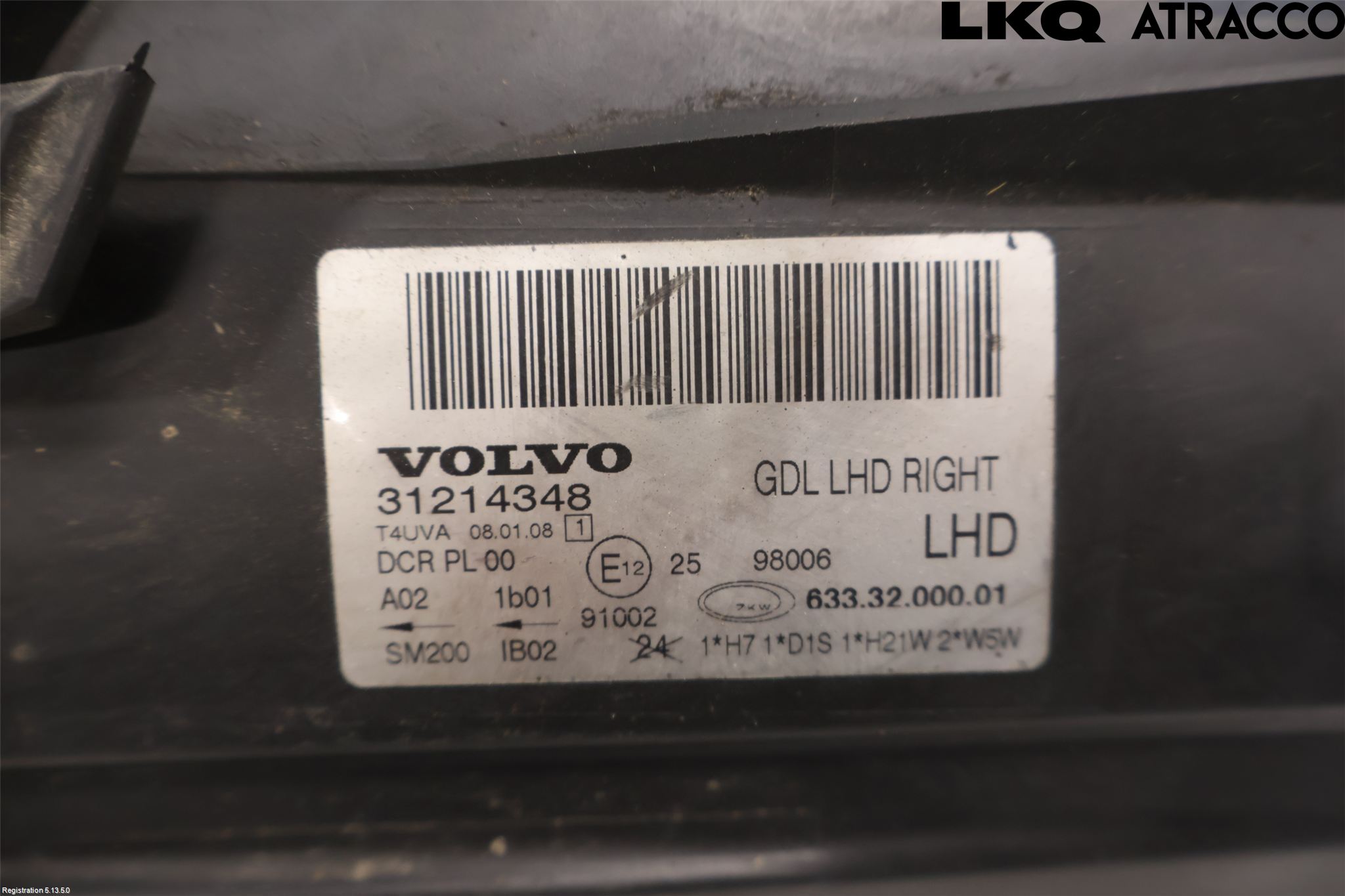 Volvo V70 08-13 Strålkastare Höger