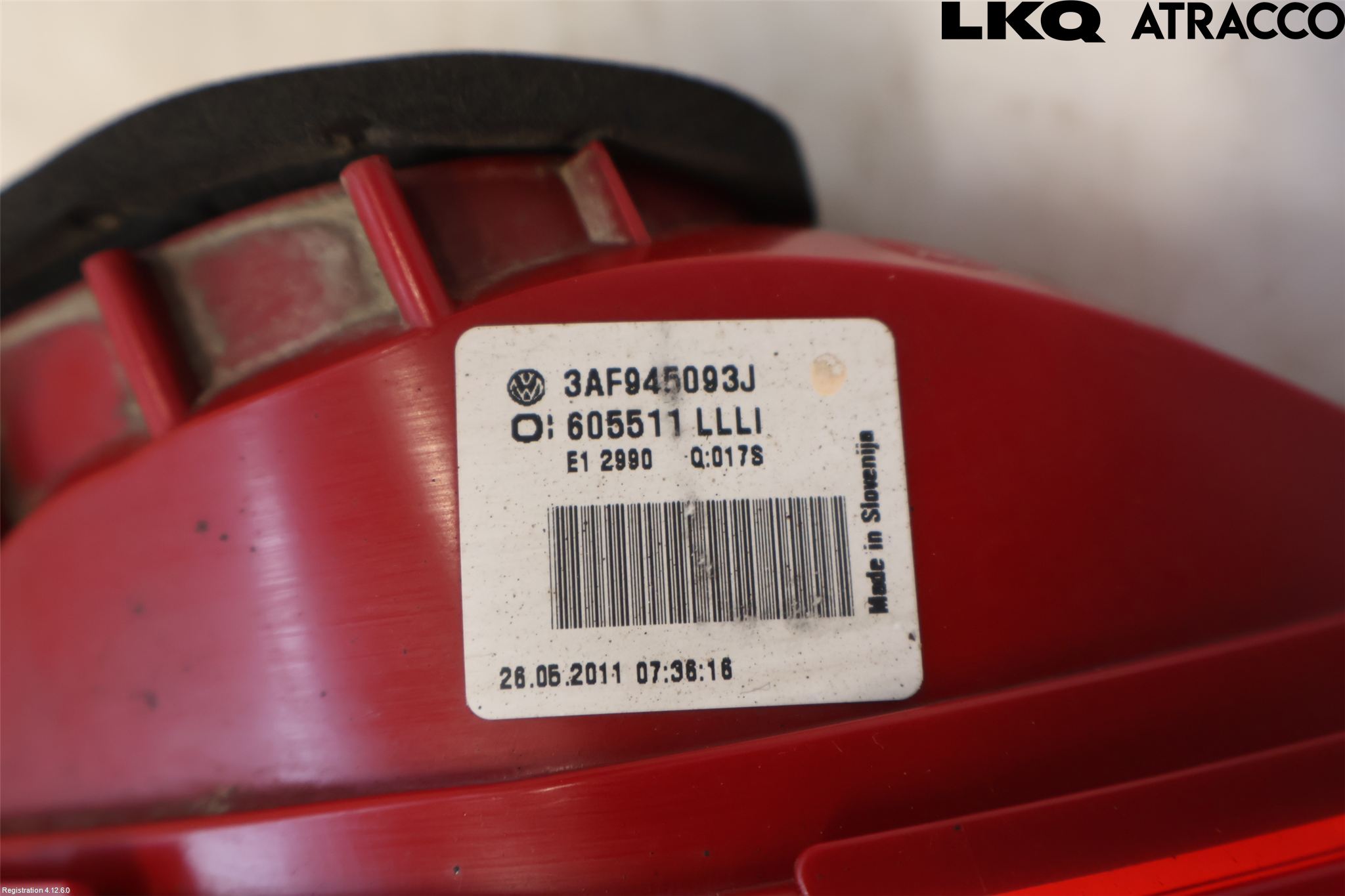 Volkswagen VW PASSAT 11-14 Bakljus Lucka Vä
