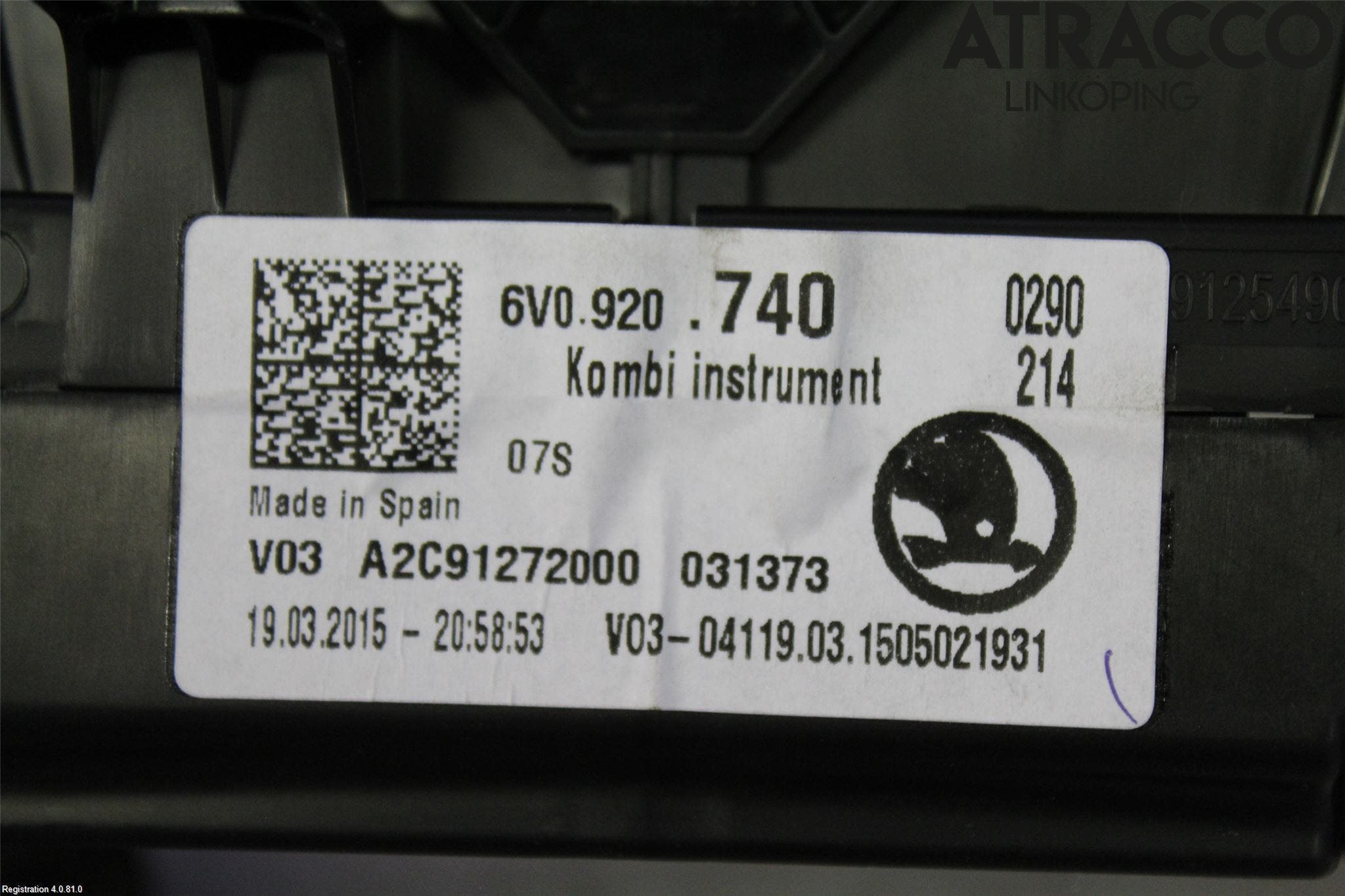 Skoda FABIA 15-21 Instrument Komb