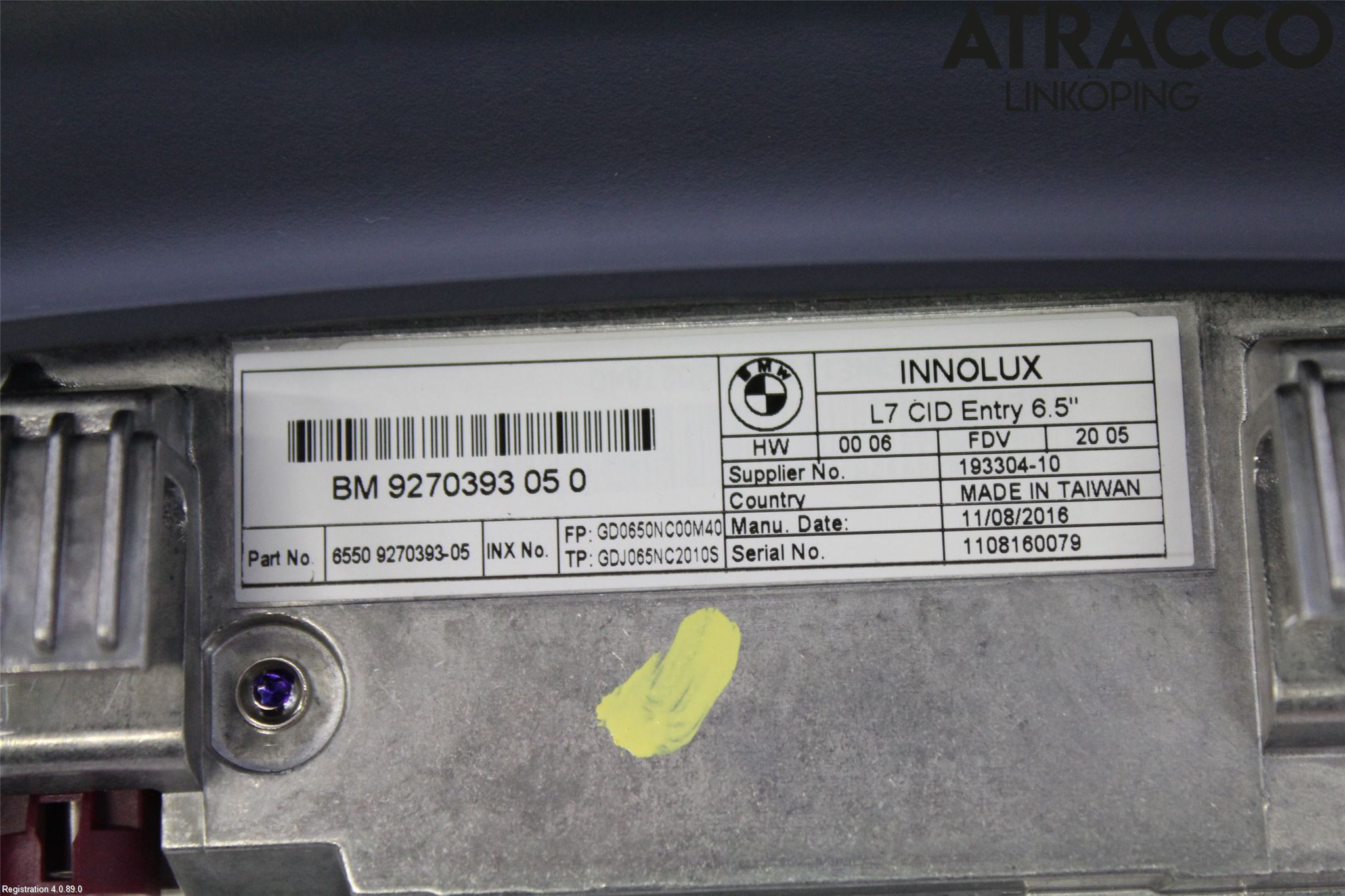 BMW 3 F30/F31/F80 12-19 Multifunktionsdisplay