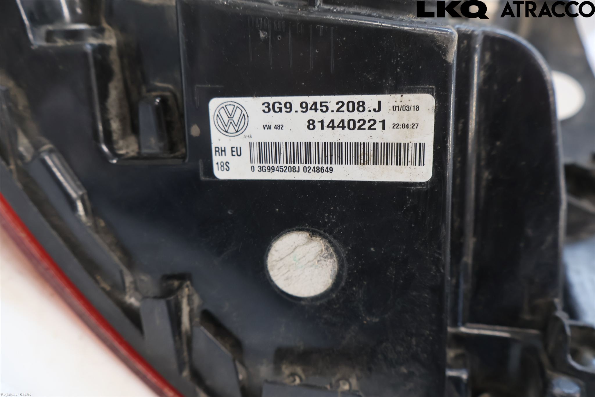 Volkswagen VW PASSAT 15-19 Bakljus Höger