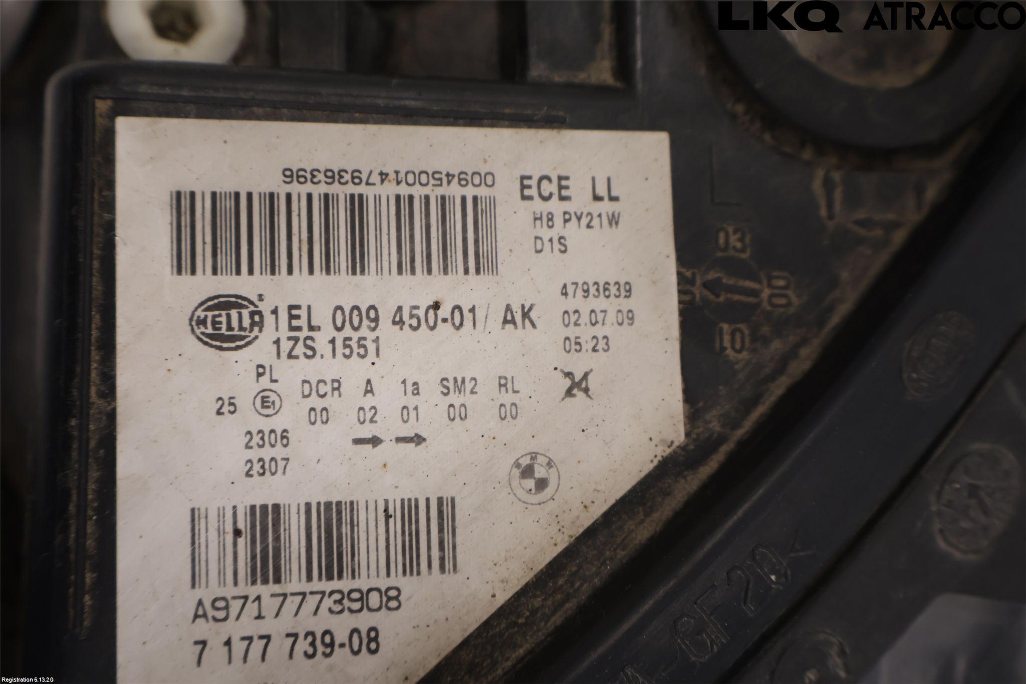 BMW 5 E60/61 Sed/Tou 02-10 Strålkastare Vänster