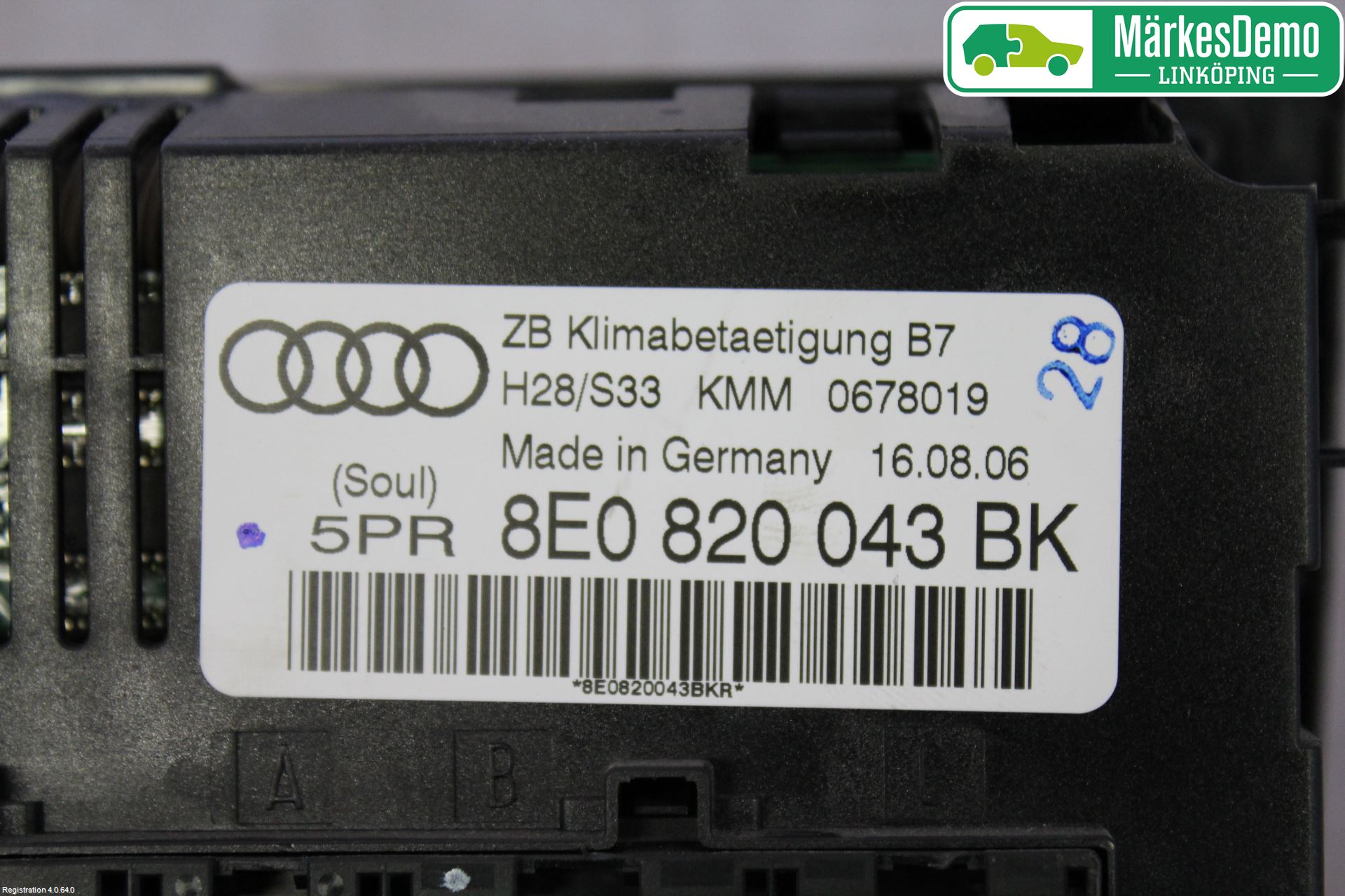 Audi A4/S4 05-07 Ac Styrenhet Ac Manöveren