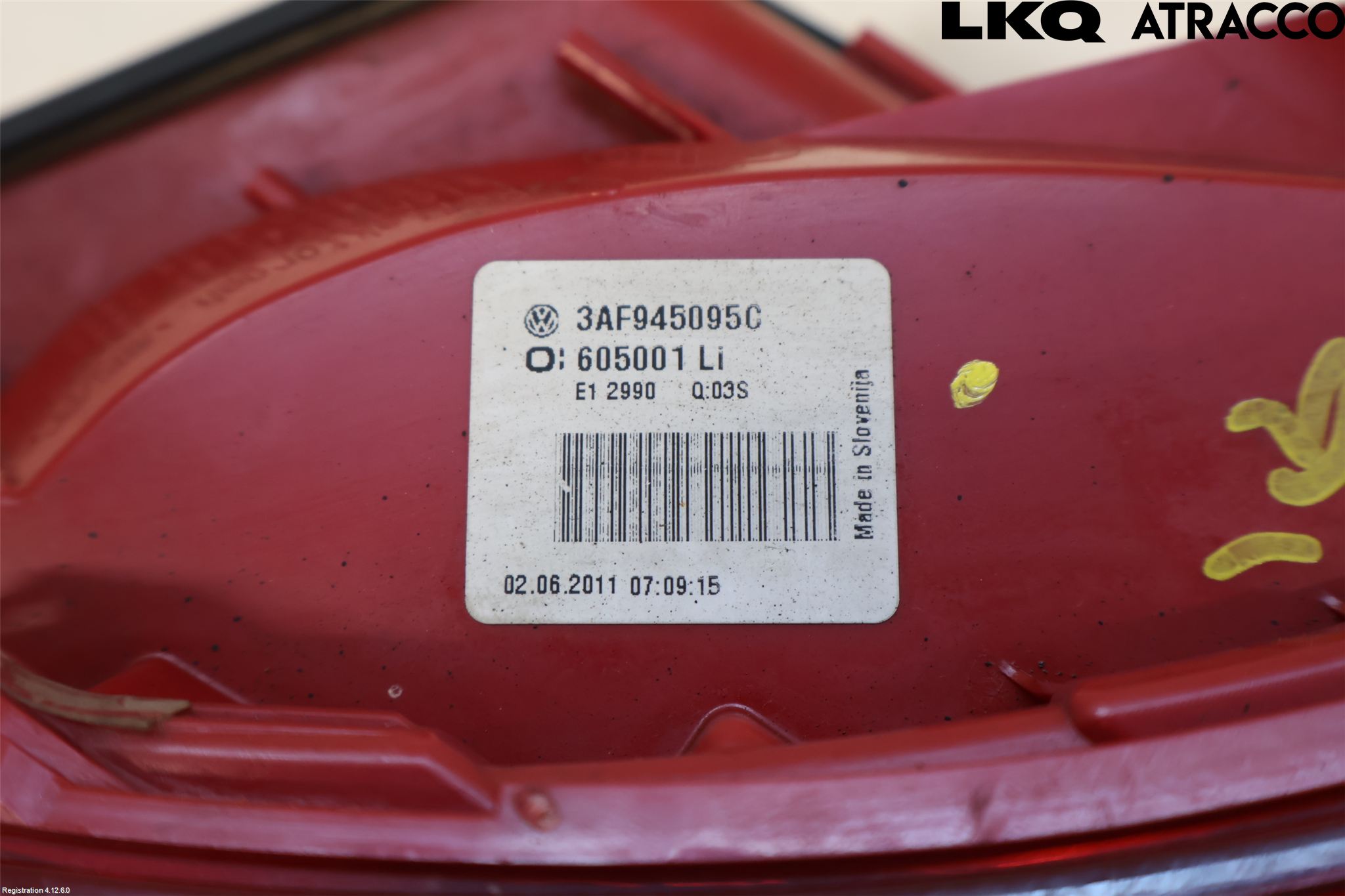 Volkswagen VW PASSAT 11-14 Bakljus Vänster