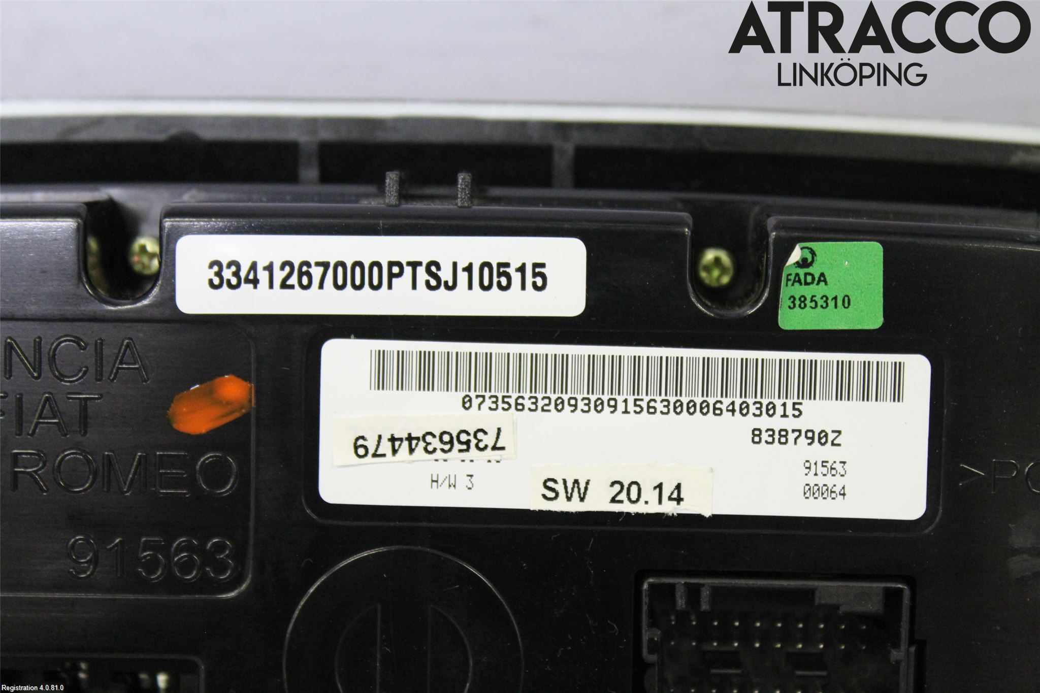 Fiat 500X 15- Ac Styrenhet Ac Manöveren