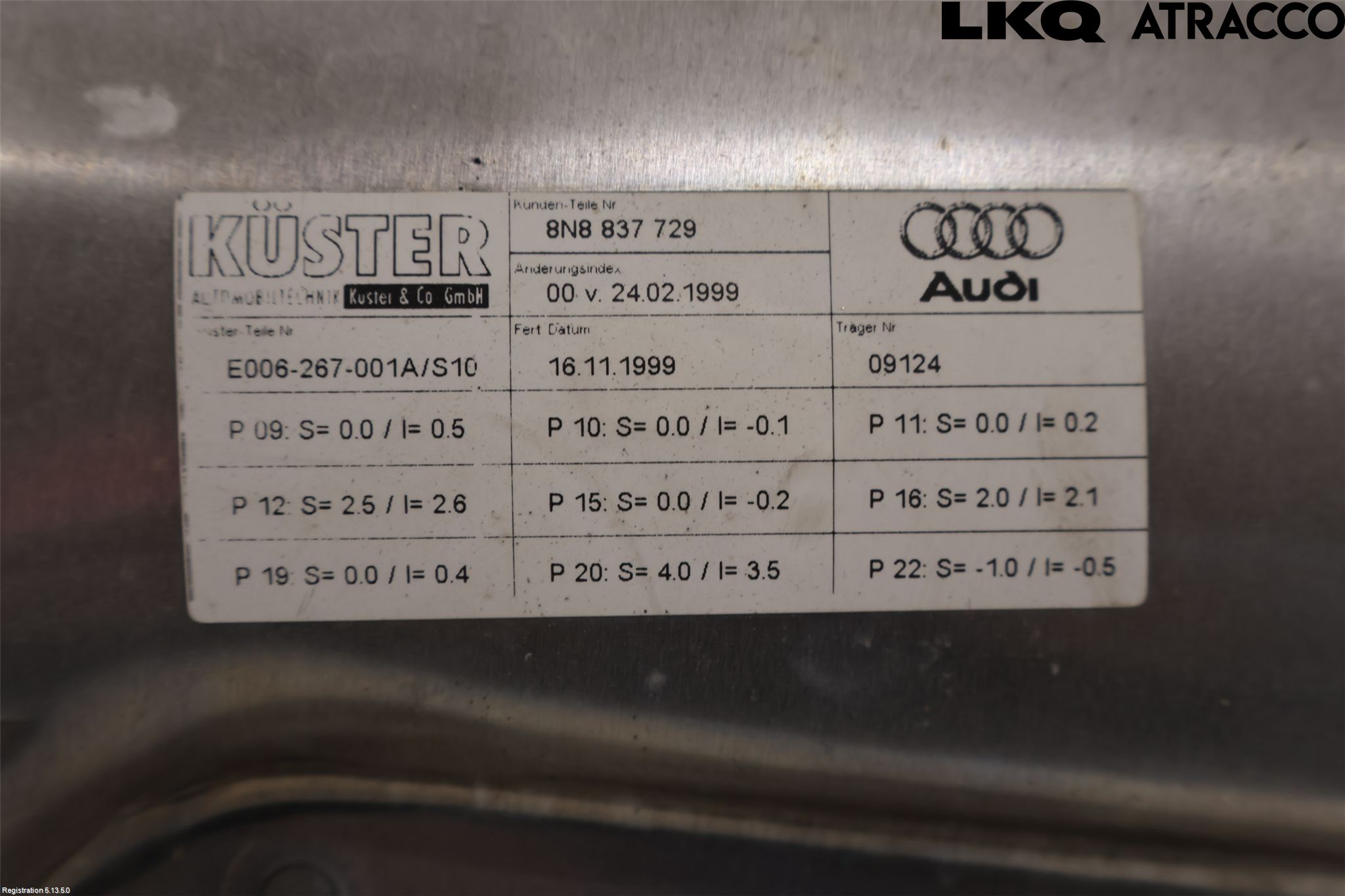 Audi TT 99-06 Fönsterhiss El Kompl