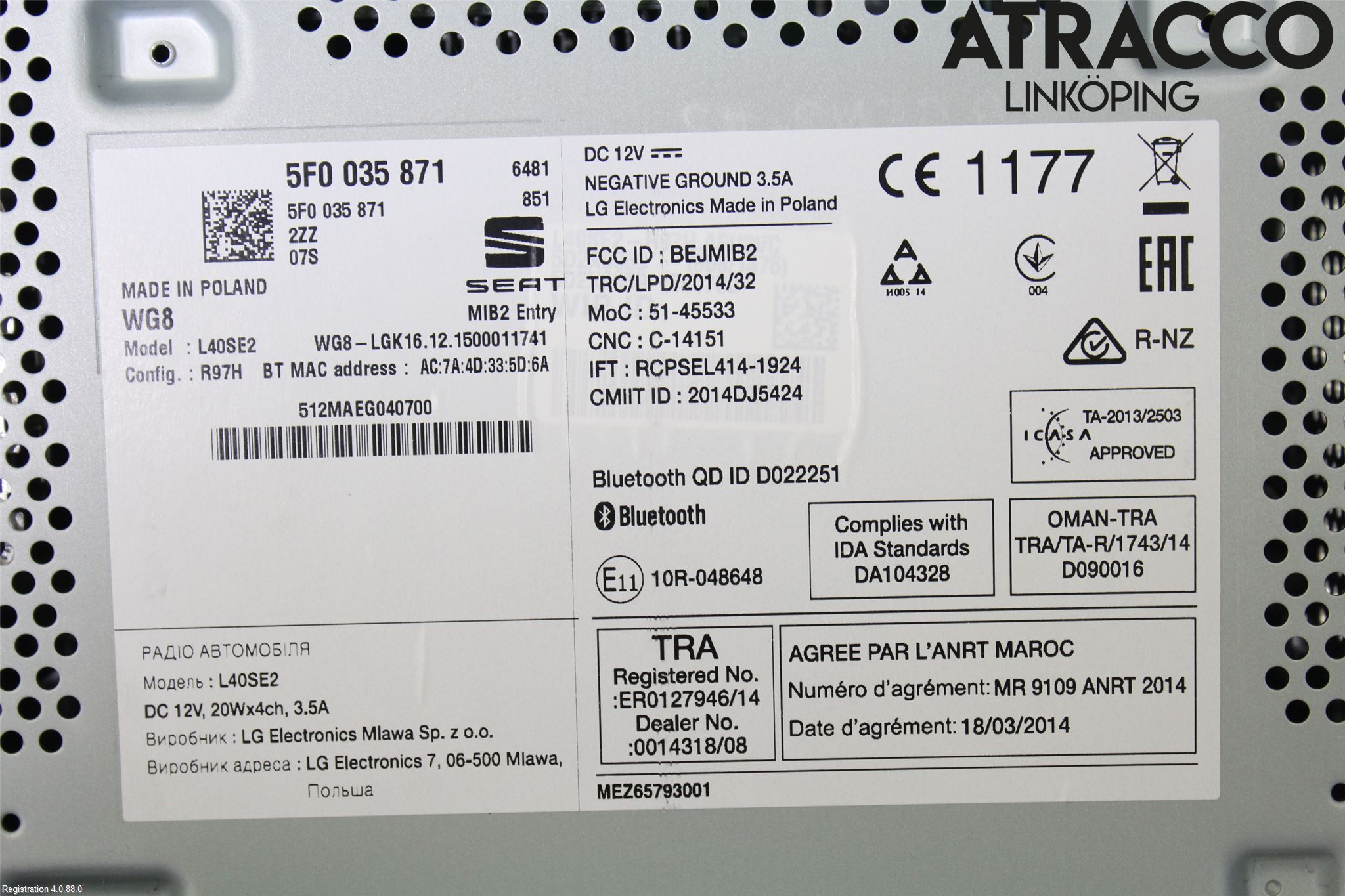 Seat IBIZA IV 08-16 Cd Radio - Multimediapanel