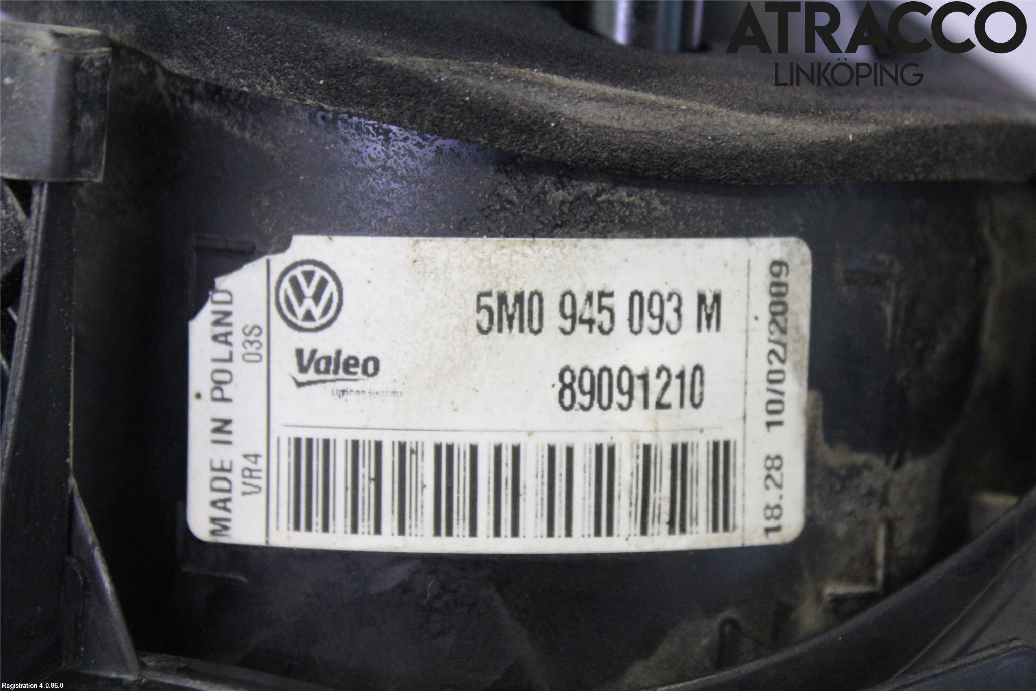 Volkswagen VW GOLF PLUS/CROSS GOLF 04-14 Bakljus Lucka Vä