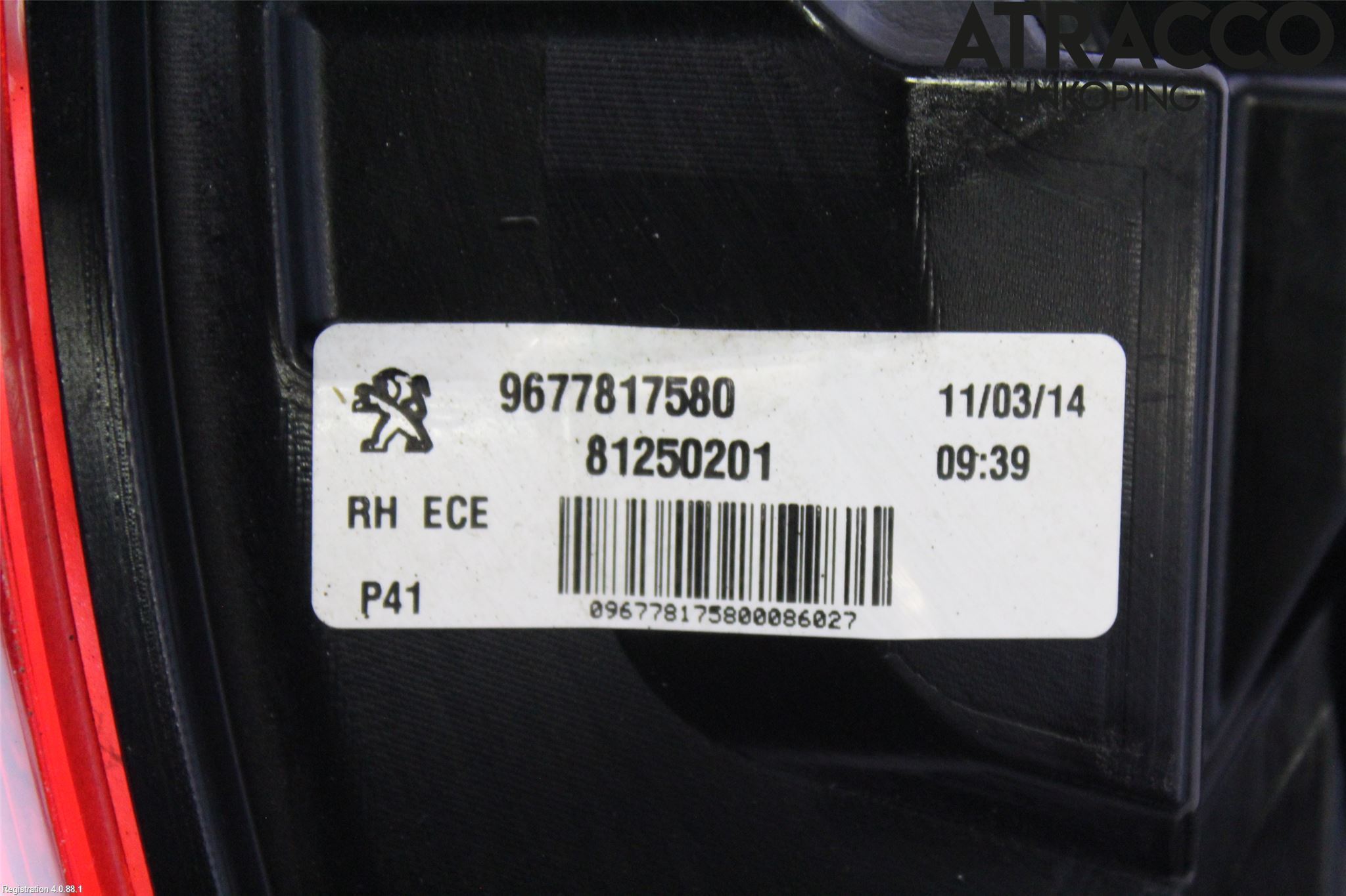 Peugeot 308 14-21 Bakljus Höger
