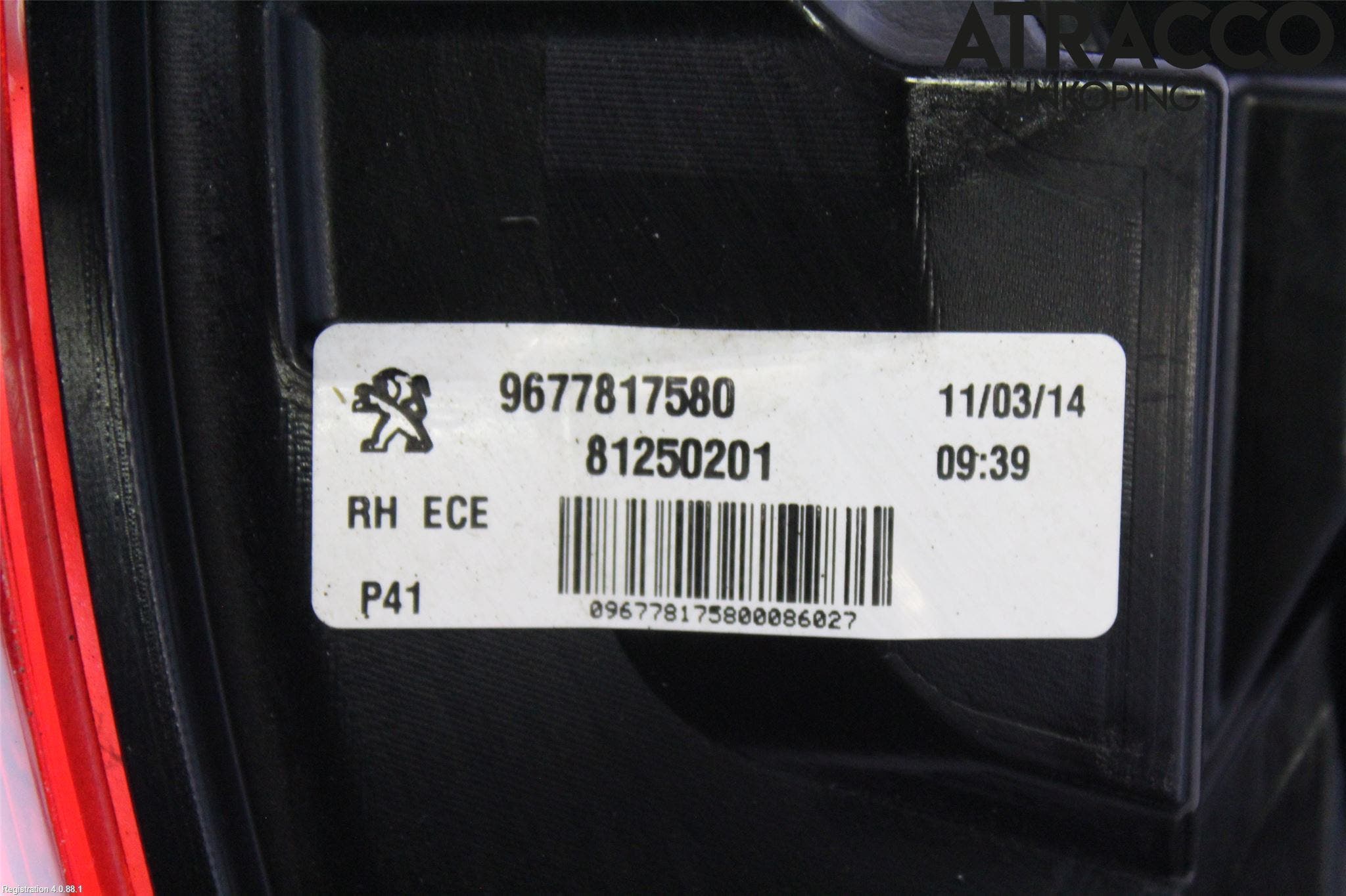 Peugeot 308 14-21 Bakljus Höger