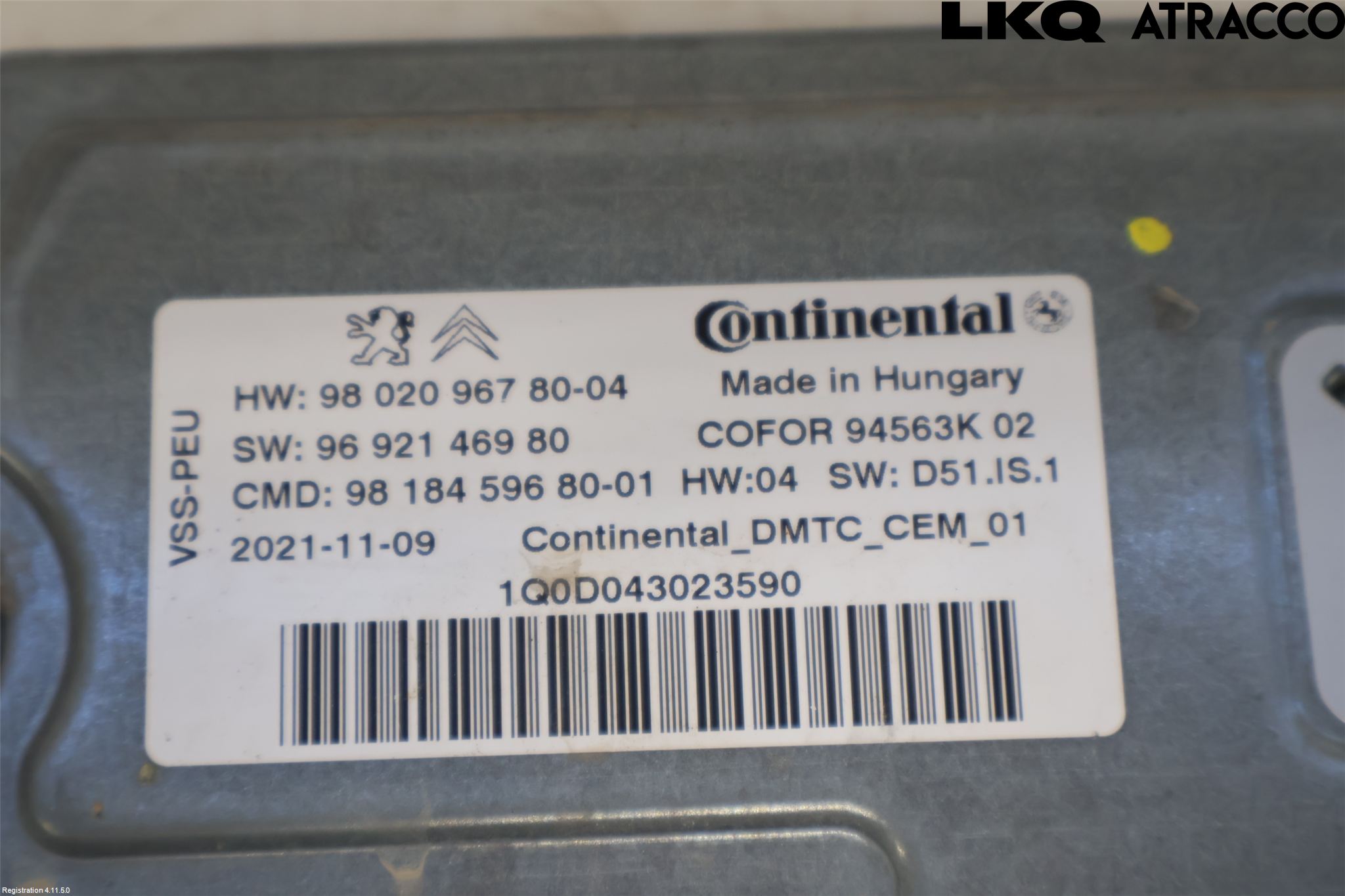 Opel VIVARO 20- Styrenhet Start/Stopp