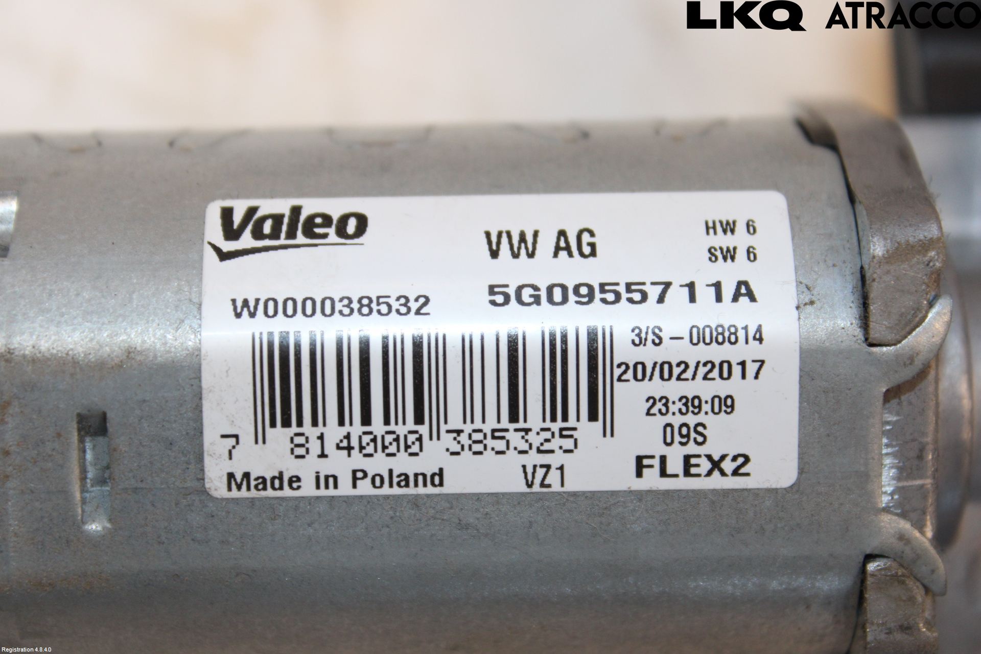 Volkswagen VW GOLF / E-GOLF VII 13-20 Torkarmotor Baklucka