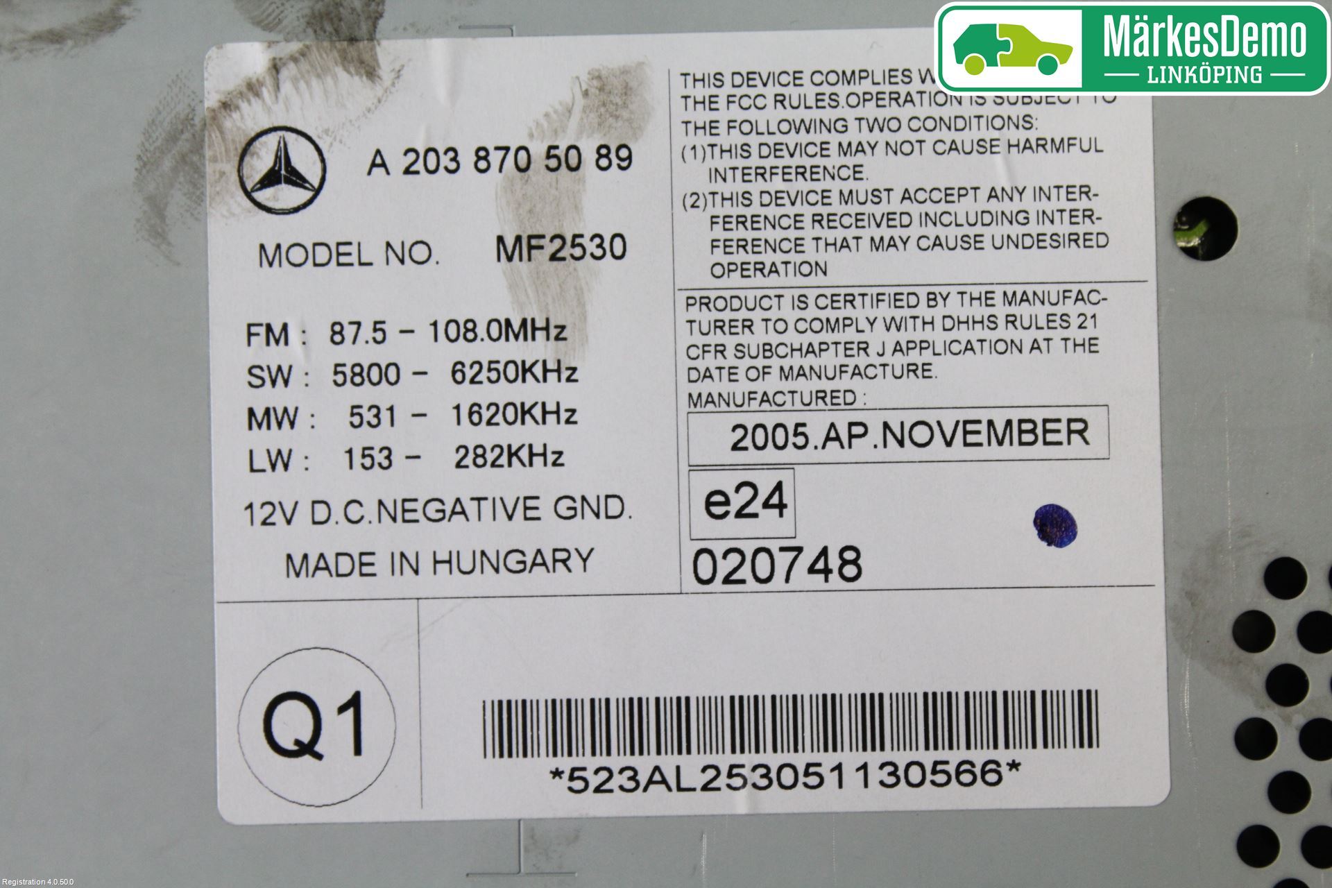 Mercedes-Benz MB C (203) 00-07 Cd Radio - Multimediapanel