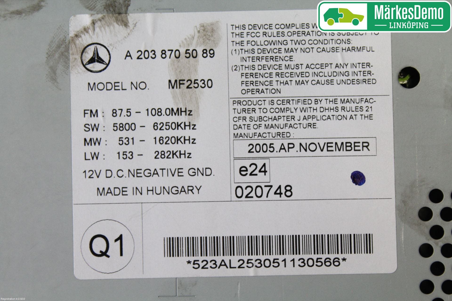 Mercedes-Benz MB C (203) 00-07 Cd Radio - Multimediapanel