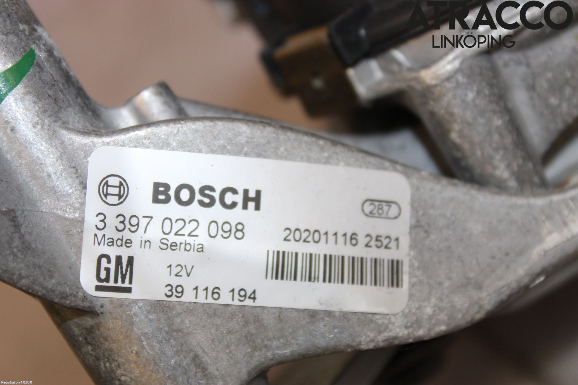 Opel ASTRA K 16-22 Torkarmotor Vindruta