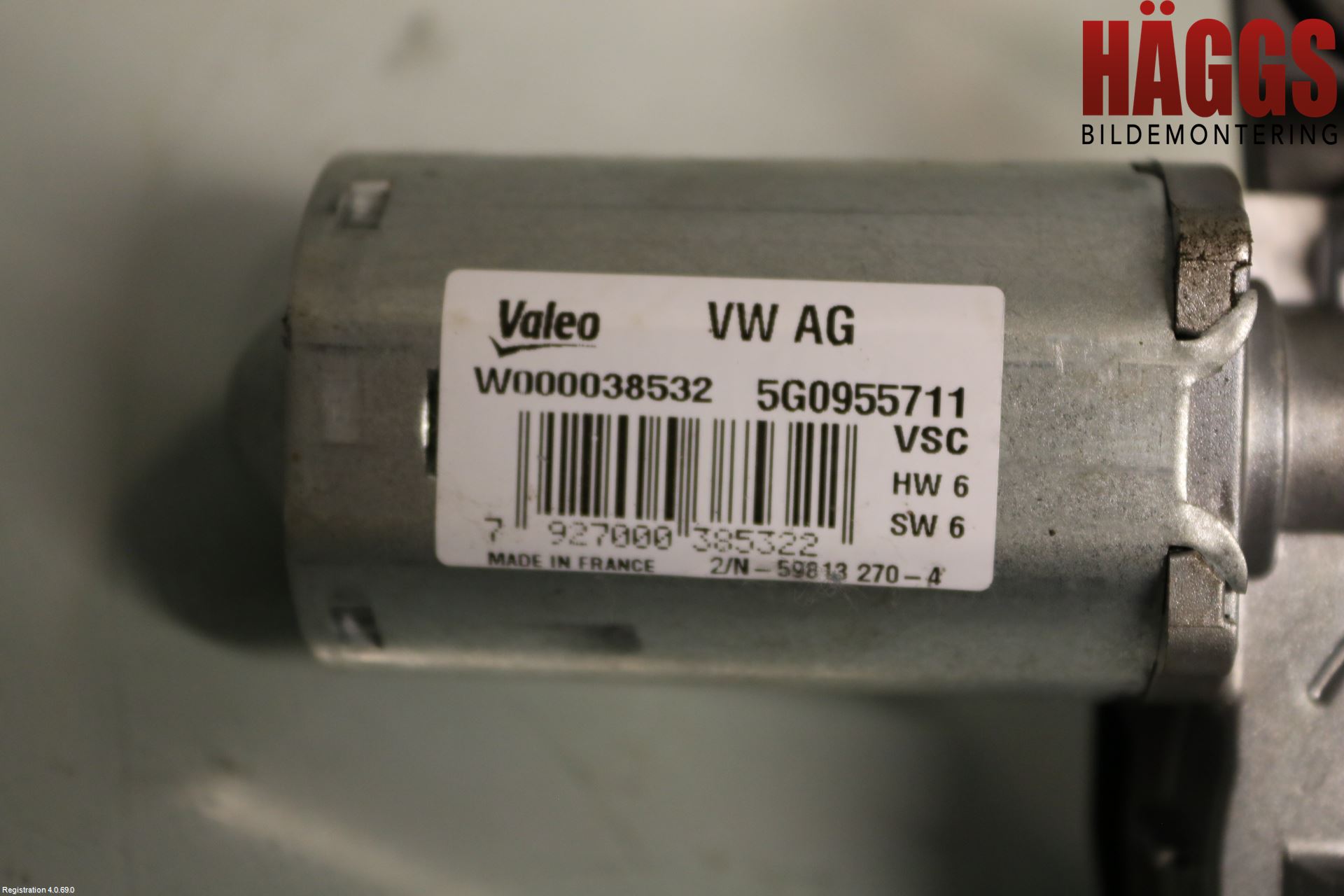 Volkswagen VW GOLF / E-GOLF VII 13-20 Torkarmotor Baklucka