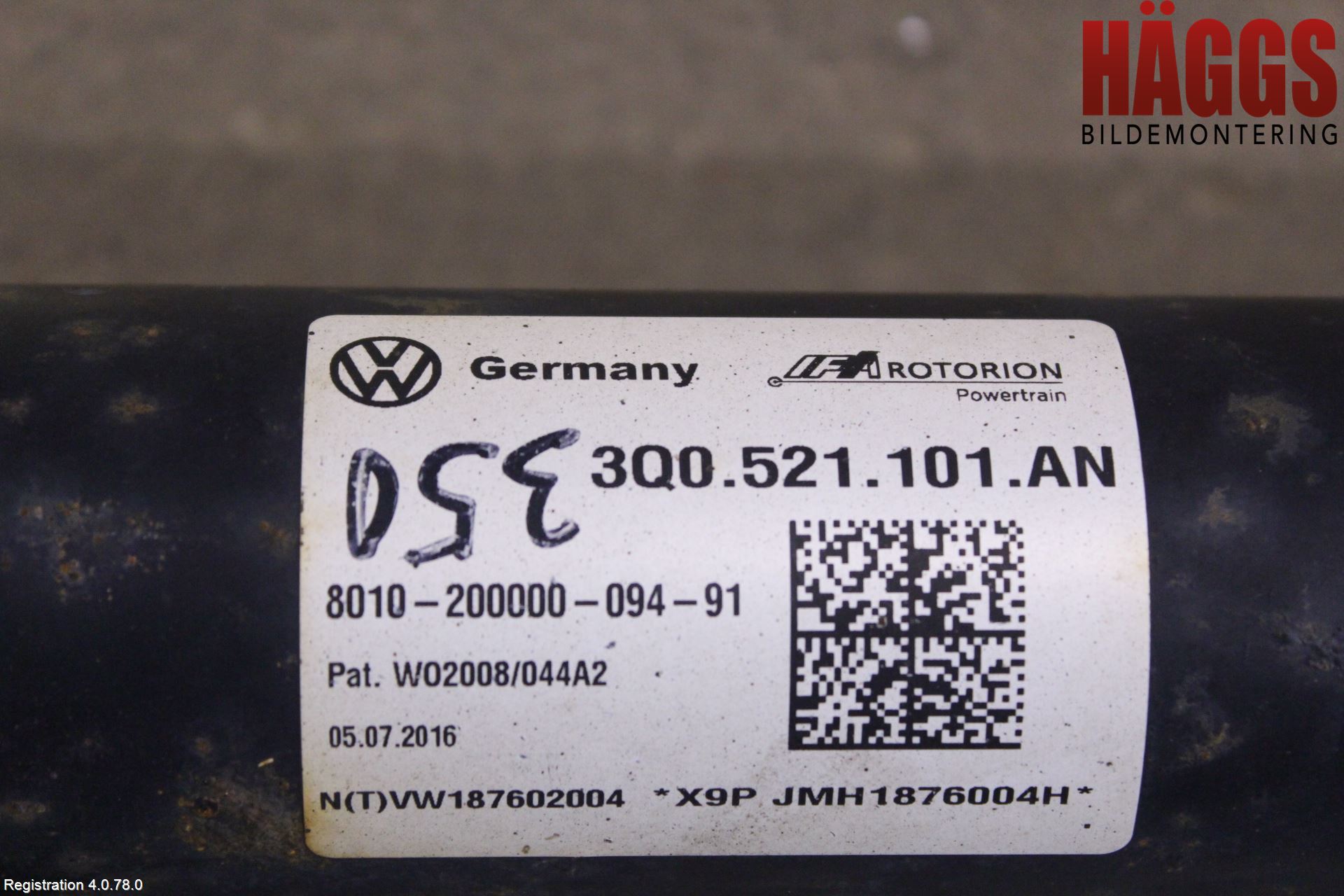 Volkswagen VW PASSAT 15-19 Mellanaxel Komp
