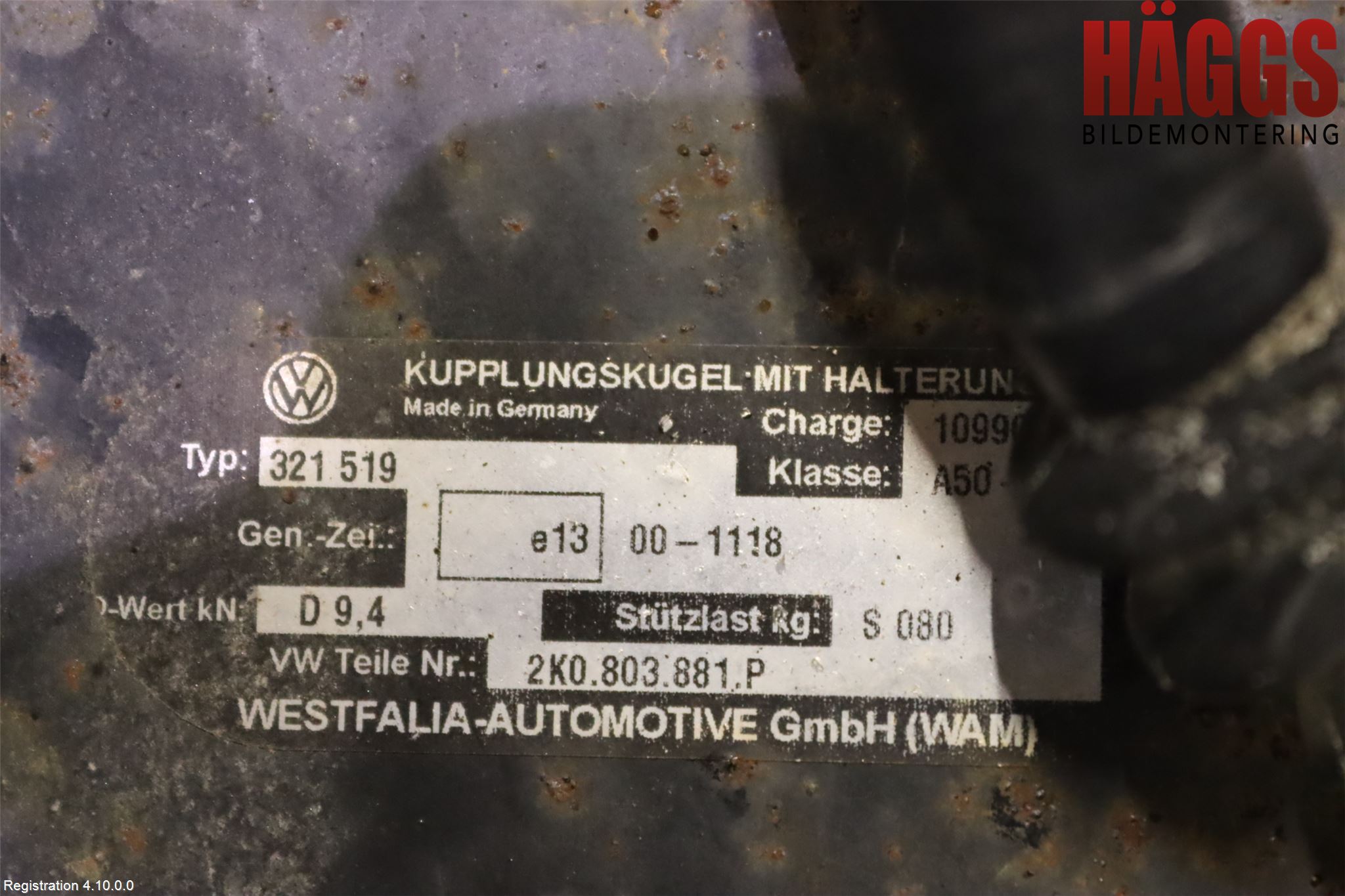 Volkswagen VW CADDY 11-15 Dragkrok