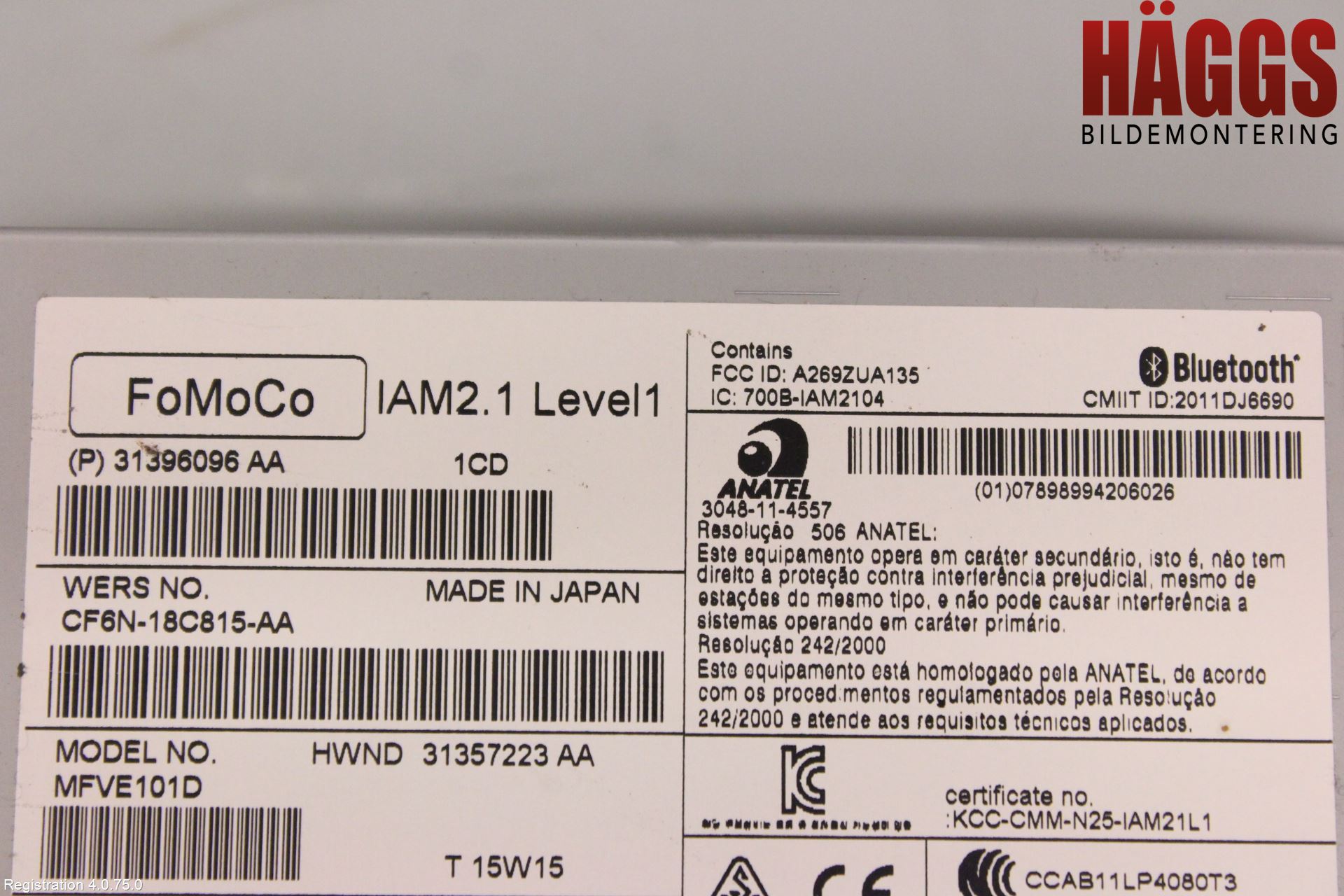 Volvo V40 12-19 Cd Radio - Multimediapanel