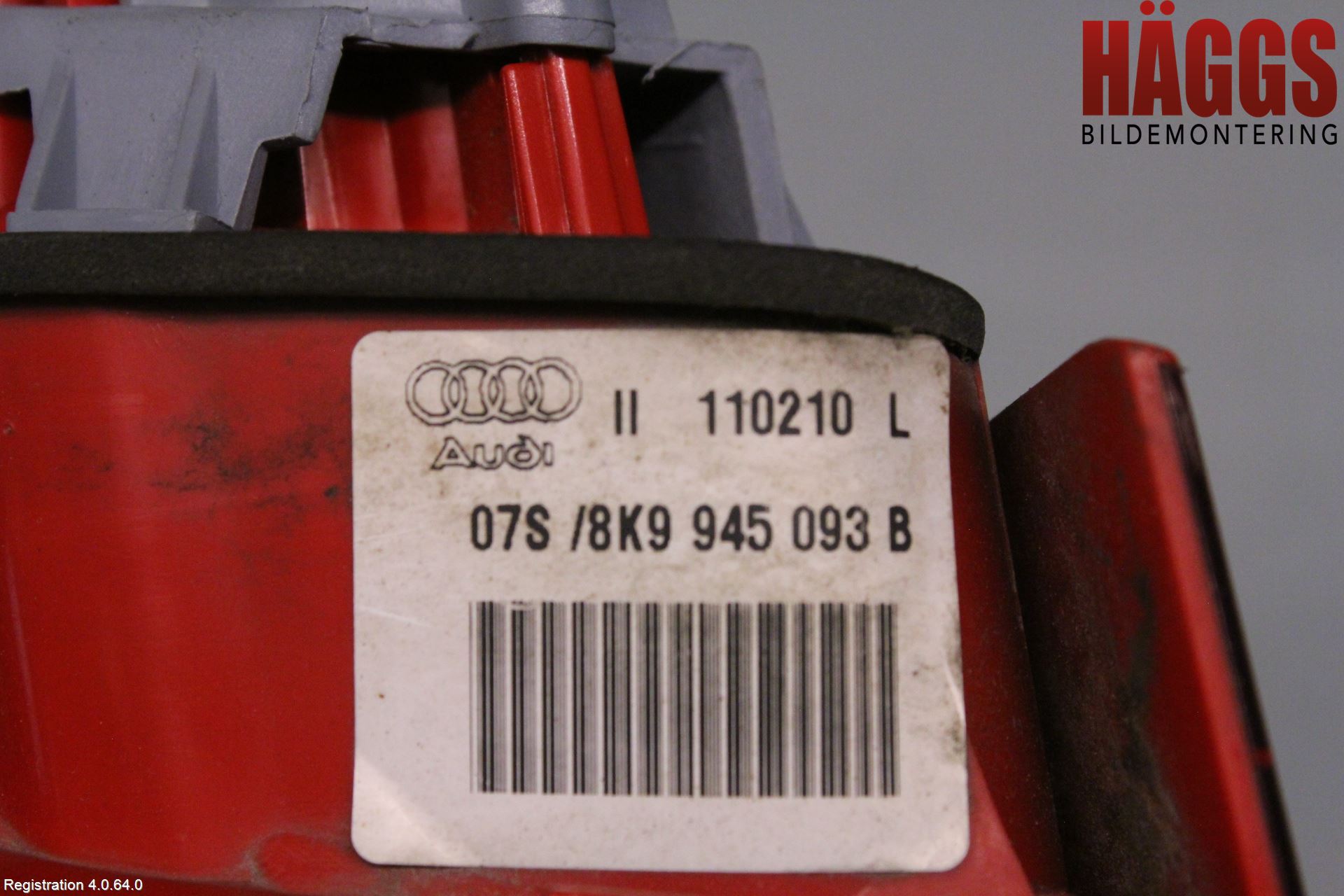 Audi A4/S4 08-11 Bakljus Lucka Vä
