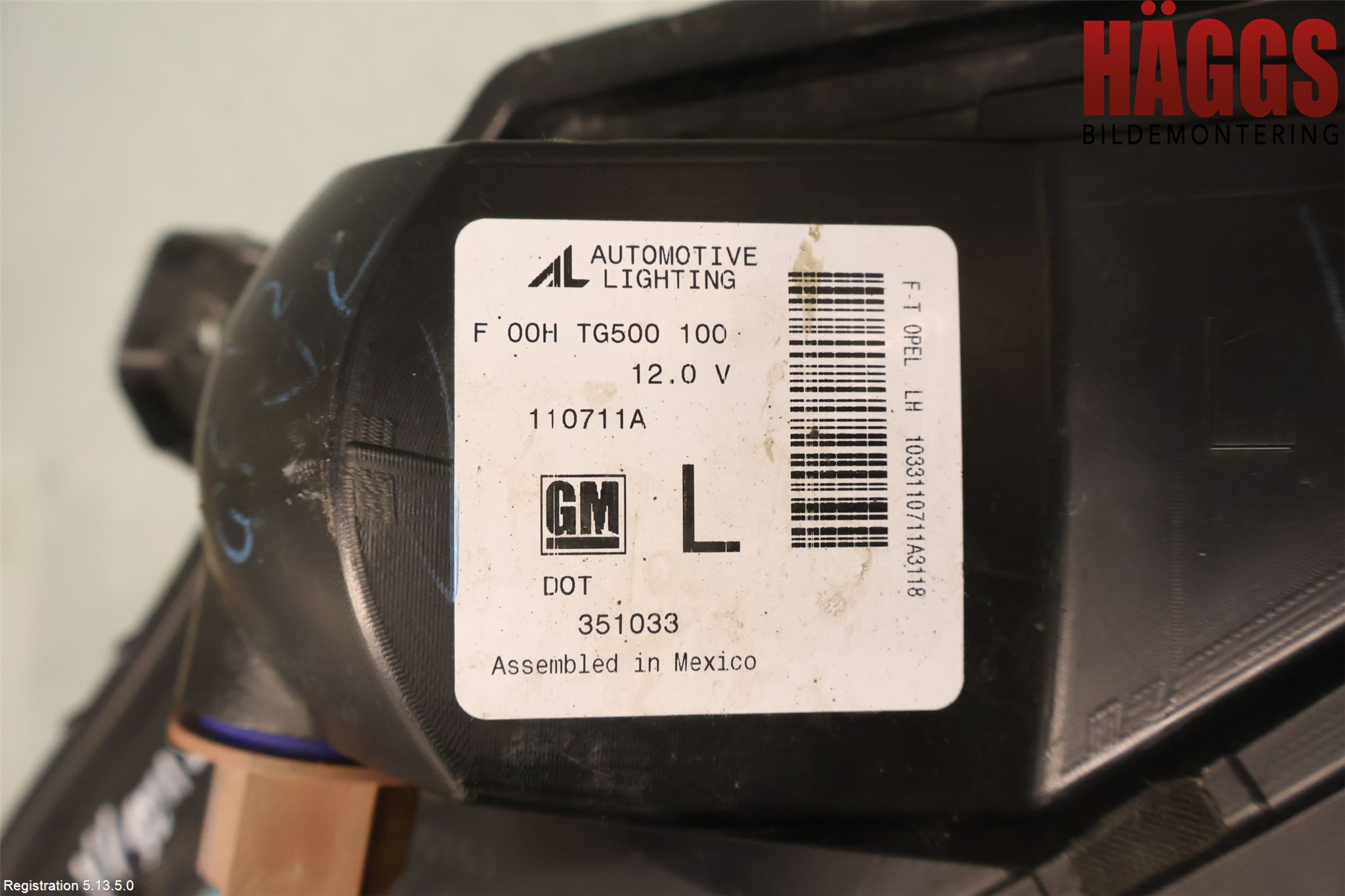Opel AMPERA 12-16 Dimljus-Varselljus Fram