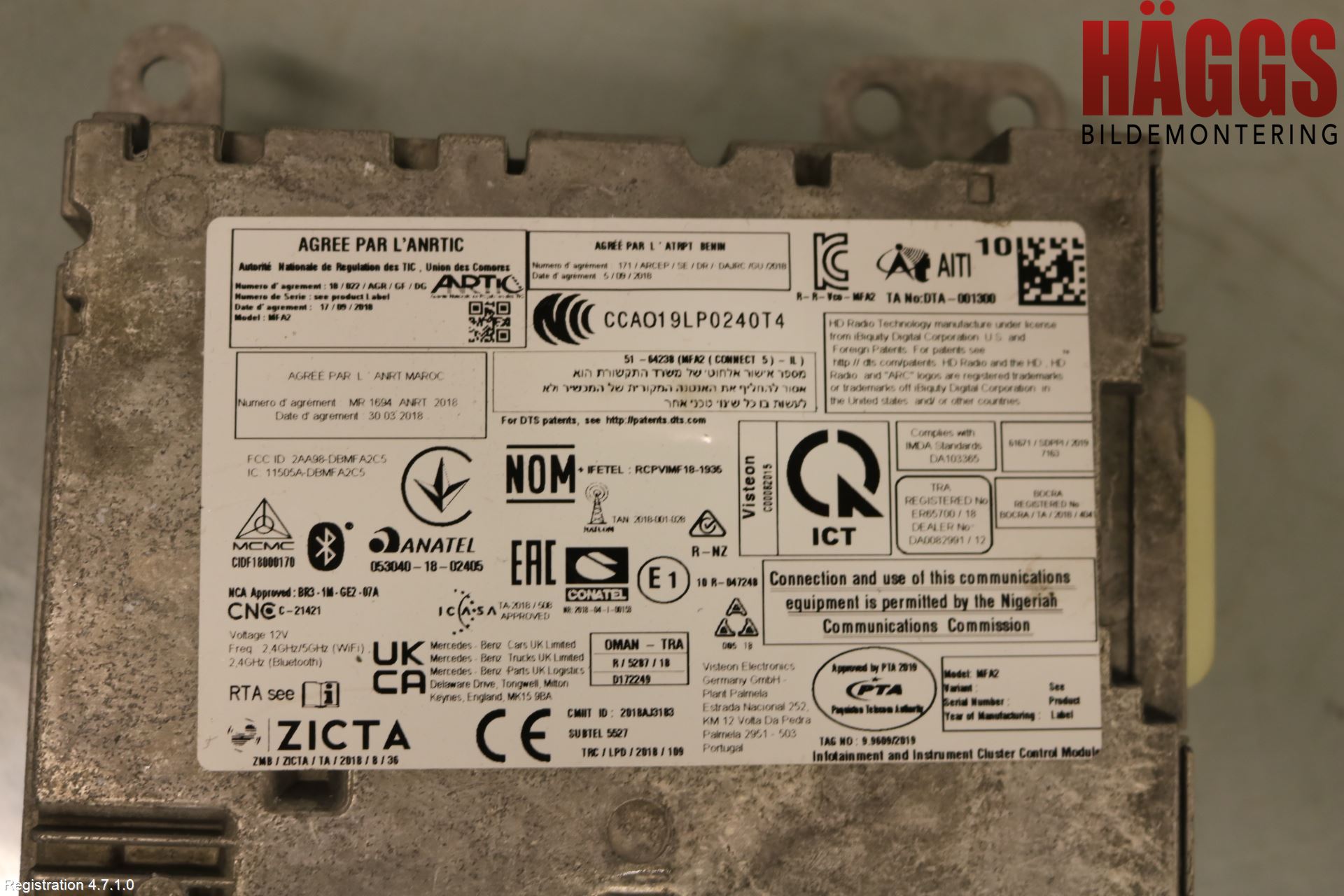 Mercedes-Benz MB CITAN/EQT (W420) 22- Cd Radio - Multimediapanel