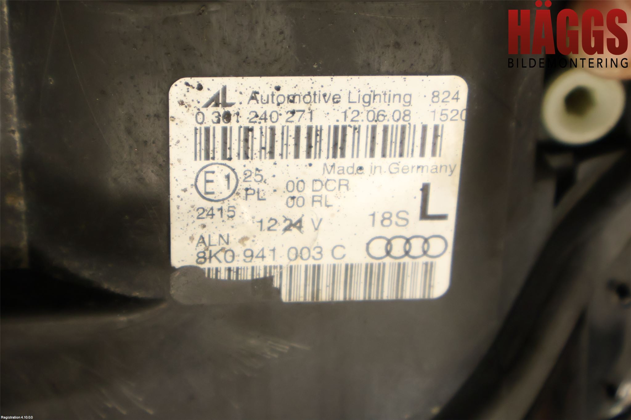 Audi A4/S4 08-11 Strålkastare Vänster