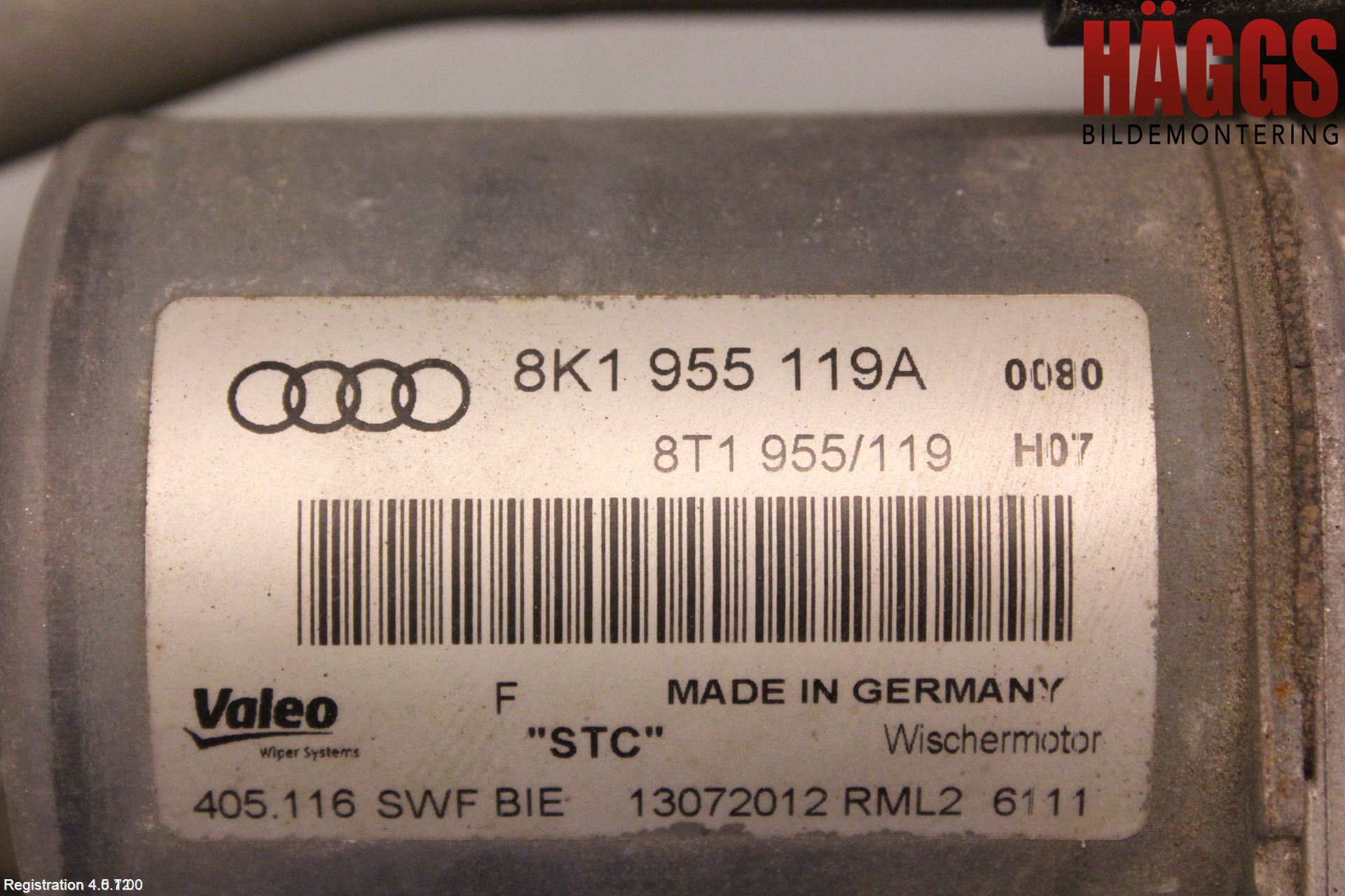 Audi A4 12-15 Torkarmotor Vindruta