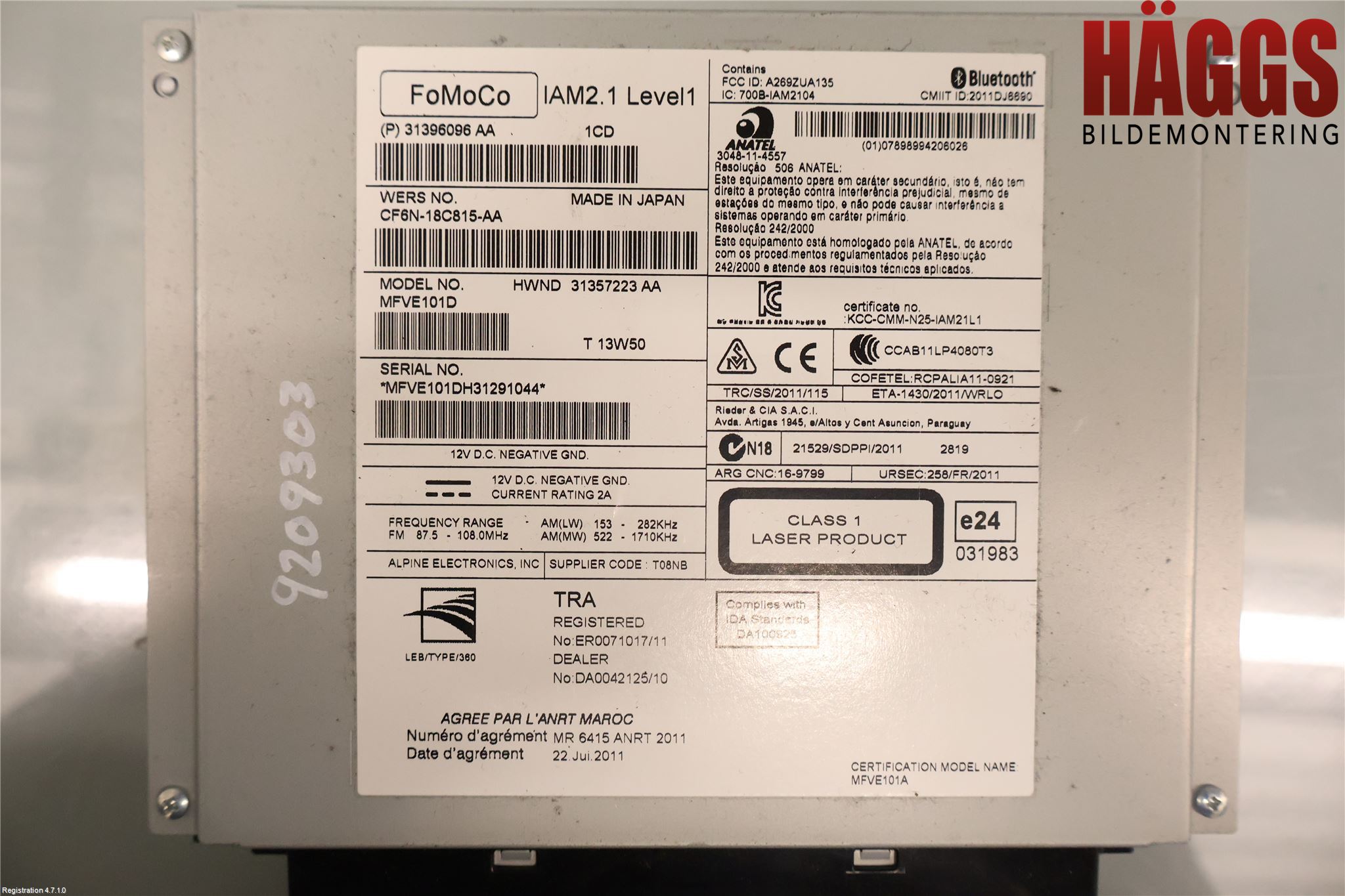 Volvo XC70 14-16 Cd Radio - Multimediapanel