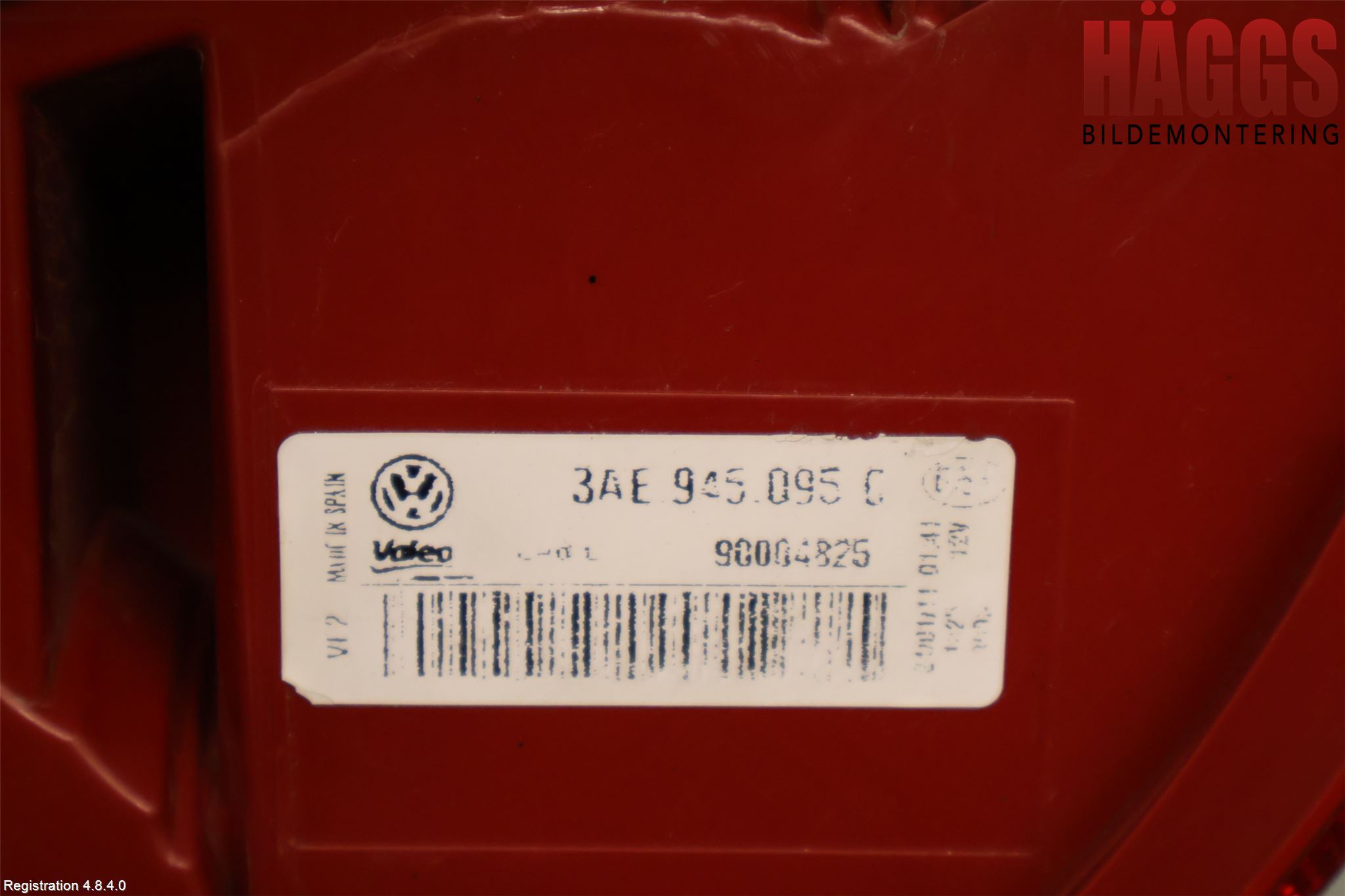 Volkswagen VW PASSAT 11-14 Bakljus Vänster