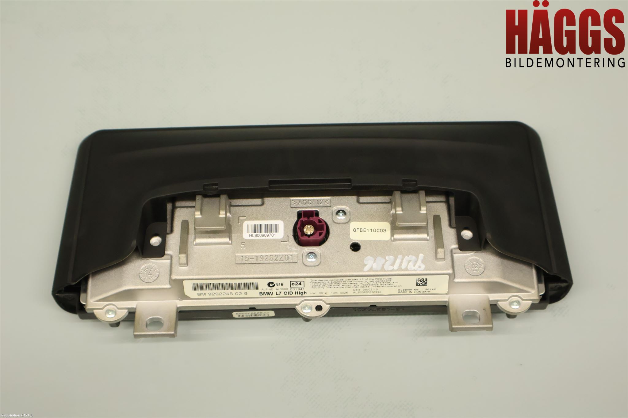 BMW 3 F30/F31/F80 12-19 Bildskärm