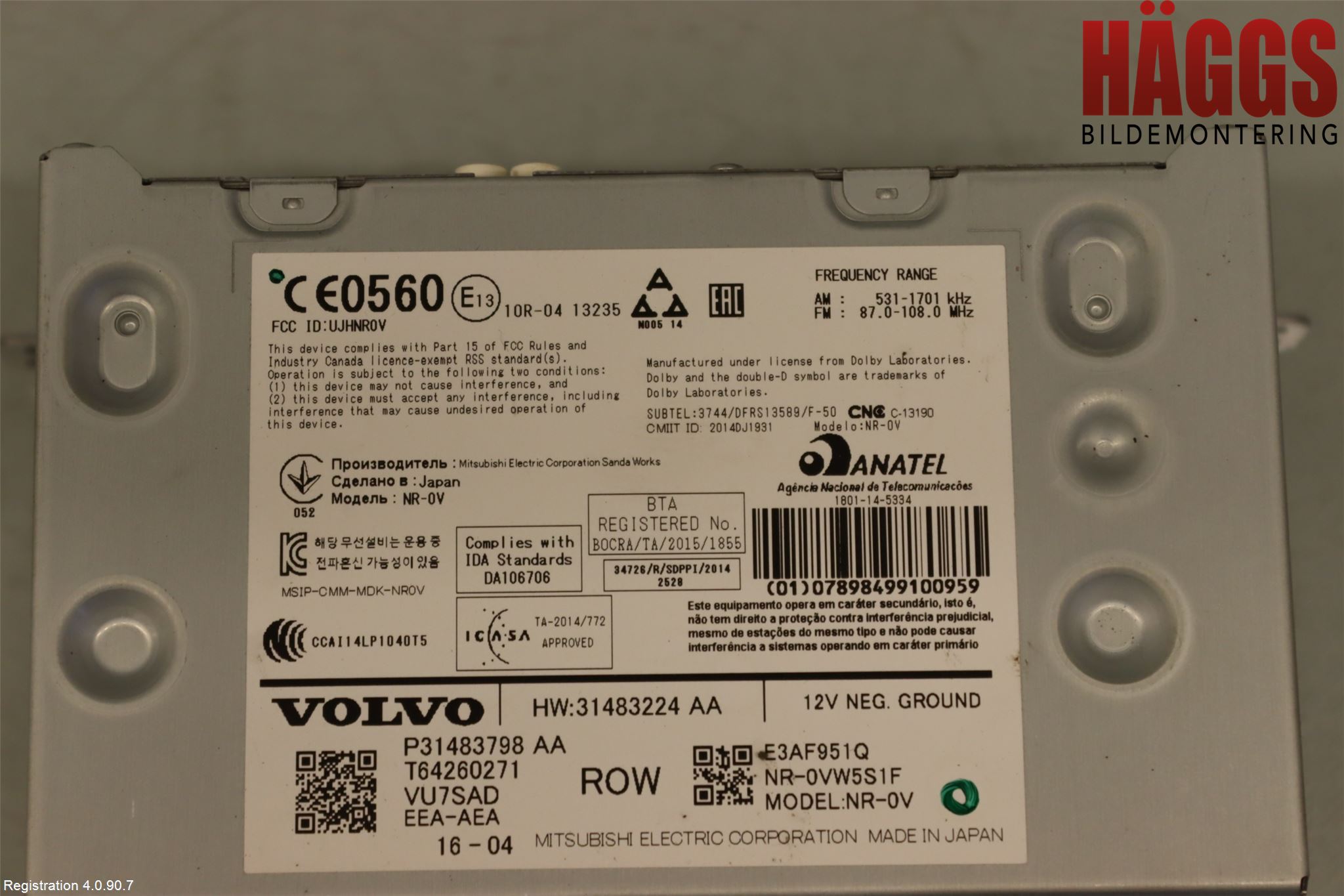 Volvo XC90/RECHARGE 16- Styrenhet Multimedia