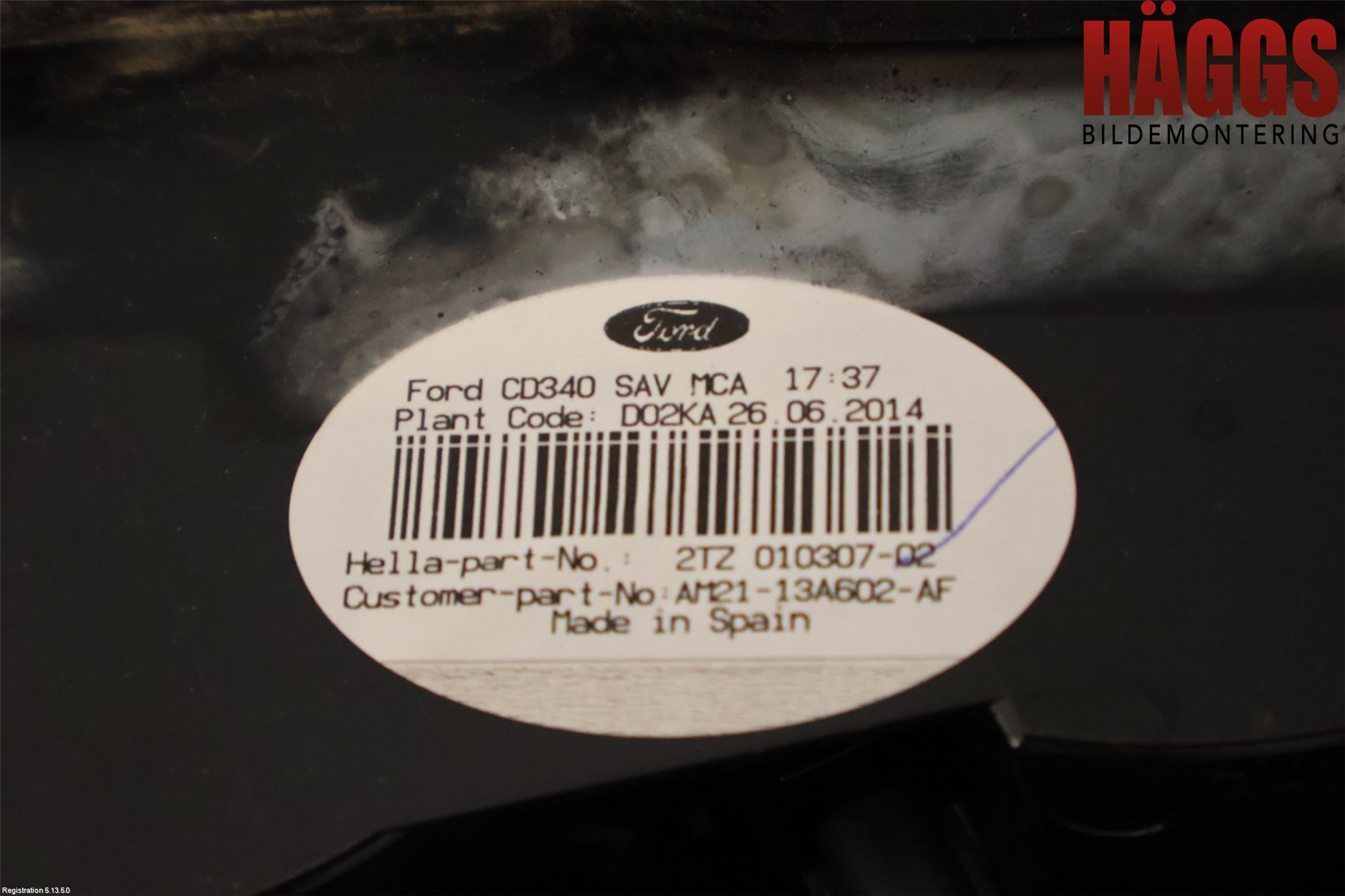 Ford S-MAX 06-15 Bakljus Lucka Hö