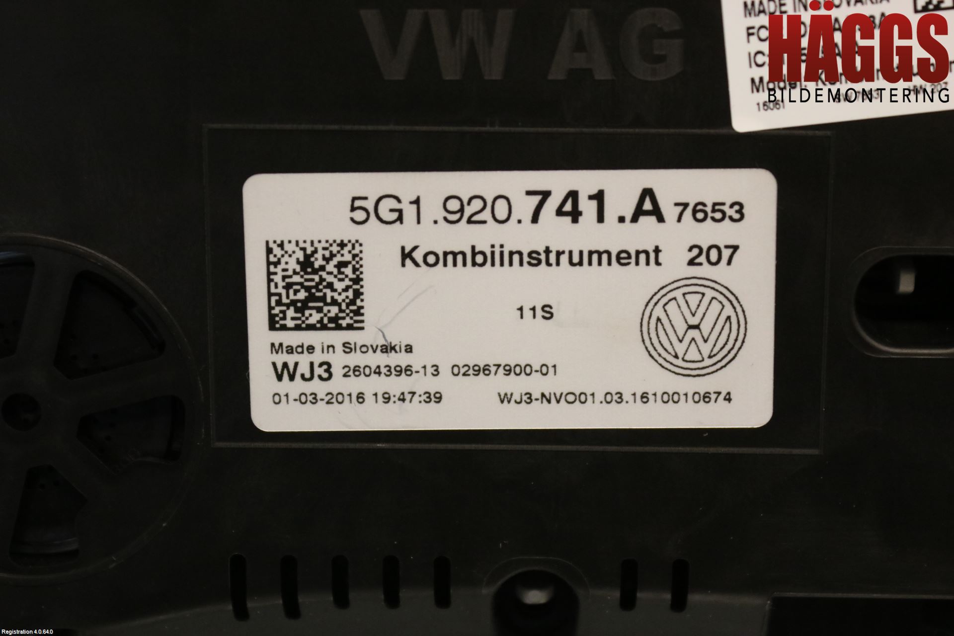 Volkswagen VW GOLF / E-GOLF VII 13-20 Instrument Komb