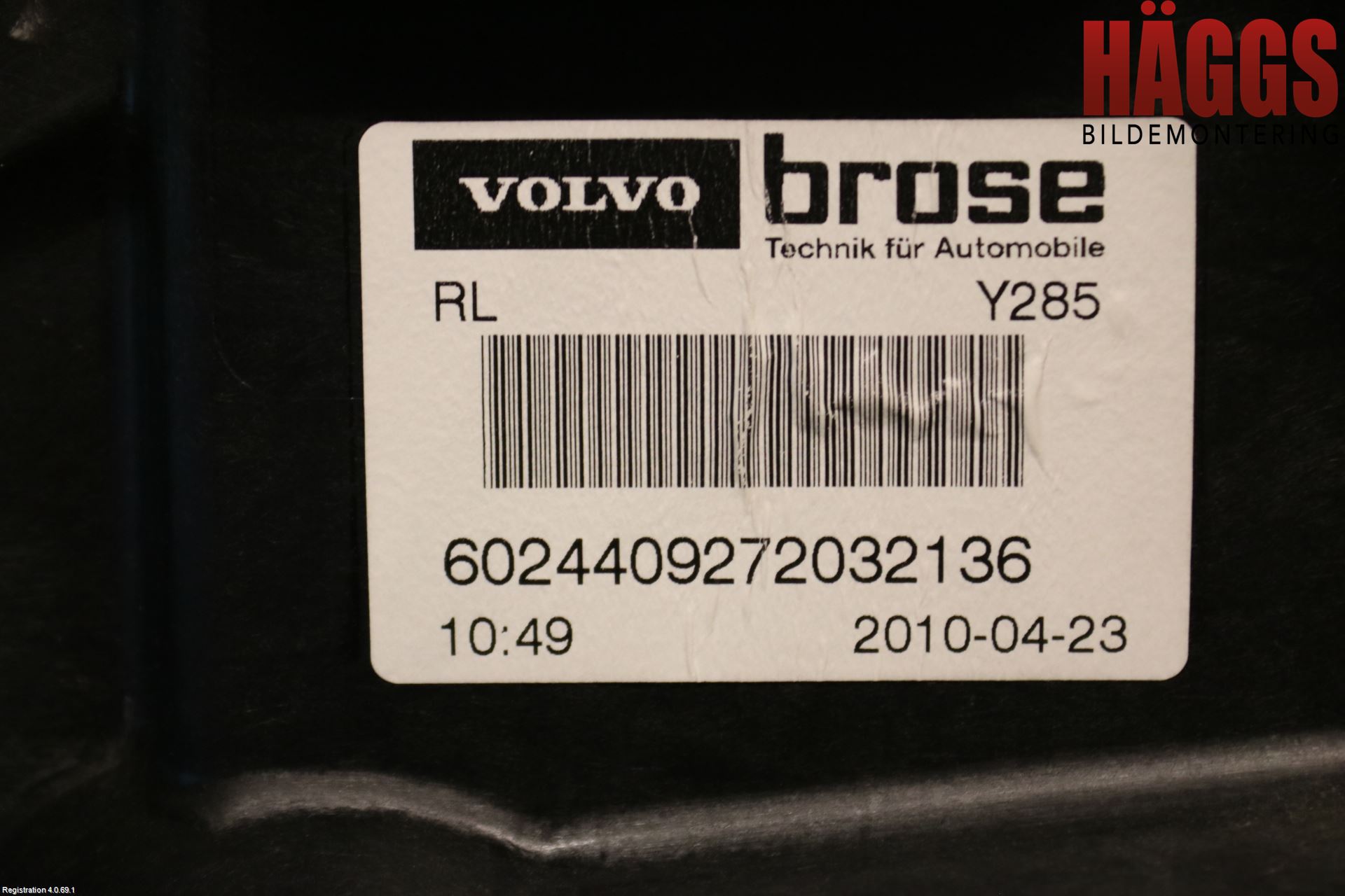 Volvo V70 08-13 Fönsterhissmekanism