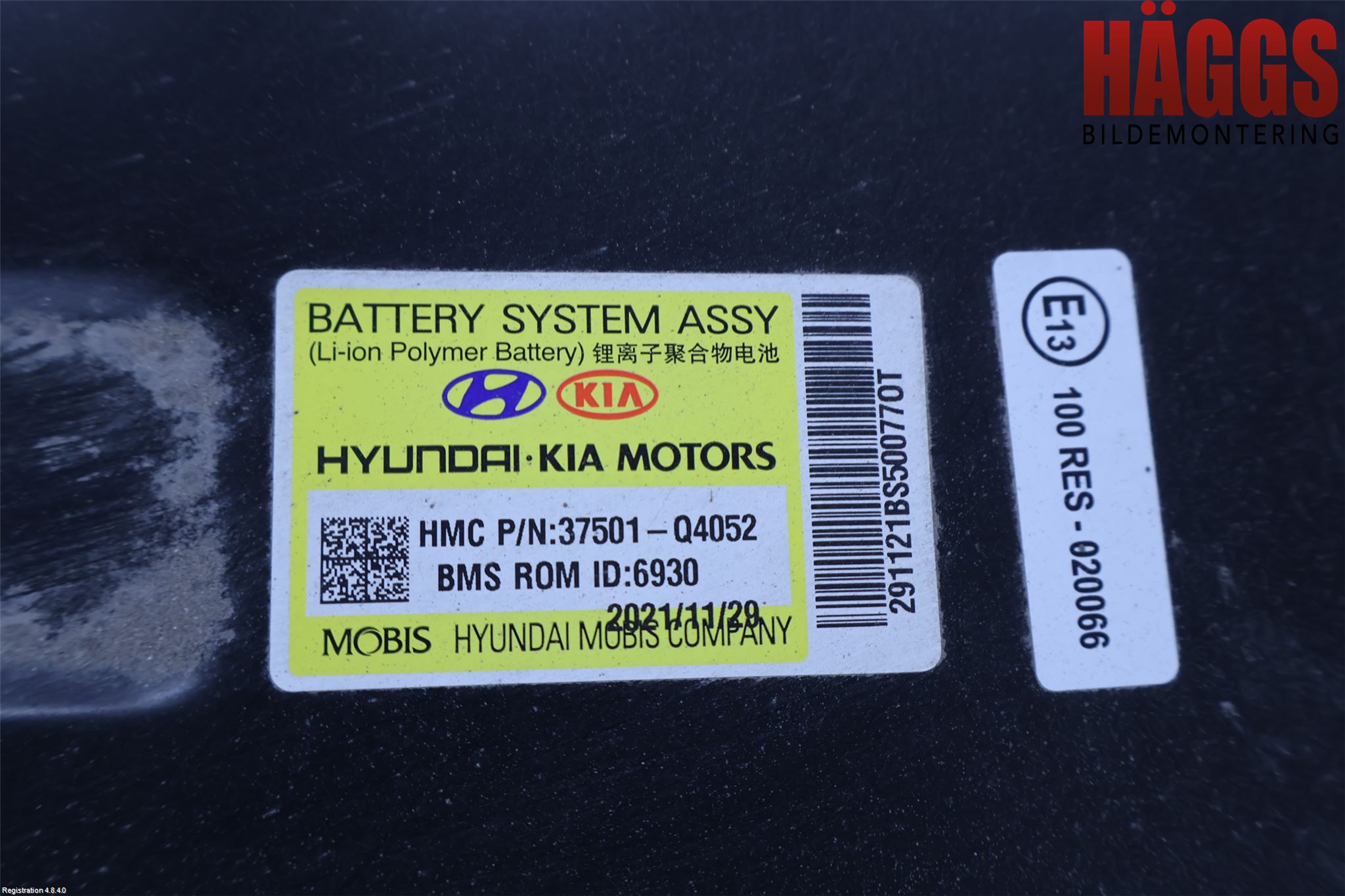 Kia NIRO (DE) 17-22 Batteri Högspänning