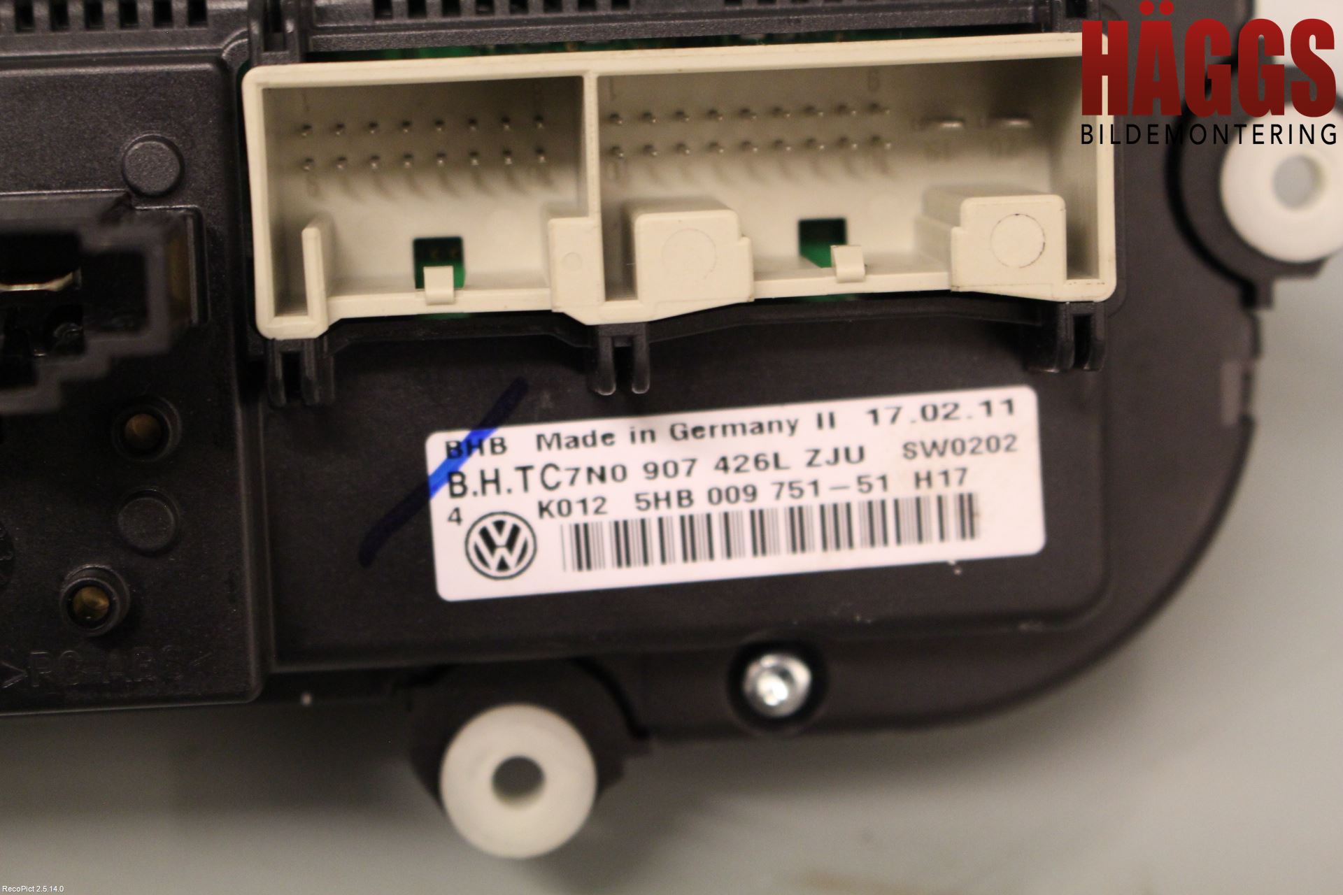 Volkswagen VW GOLF VI 09-13 Ac Styrenhet Ac Manöveren