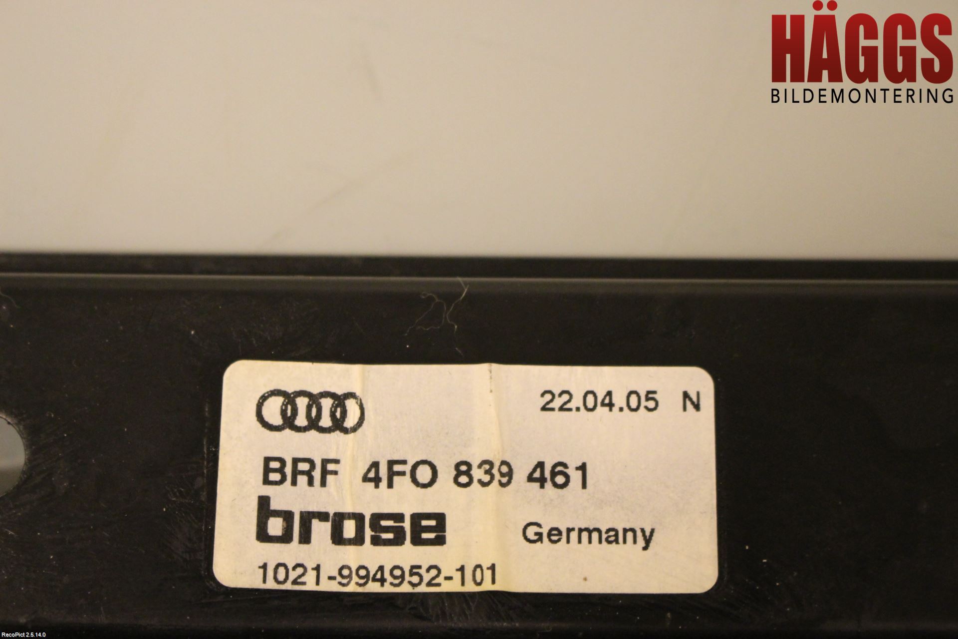 Audi A6/S6     05-11 Fönsterhissmekanism