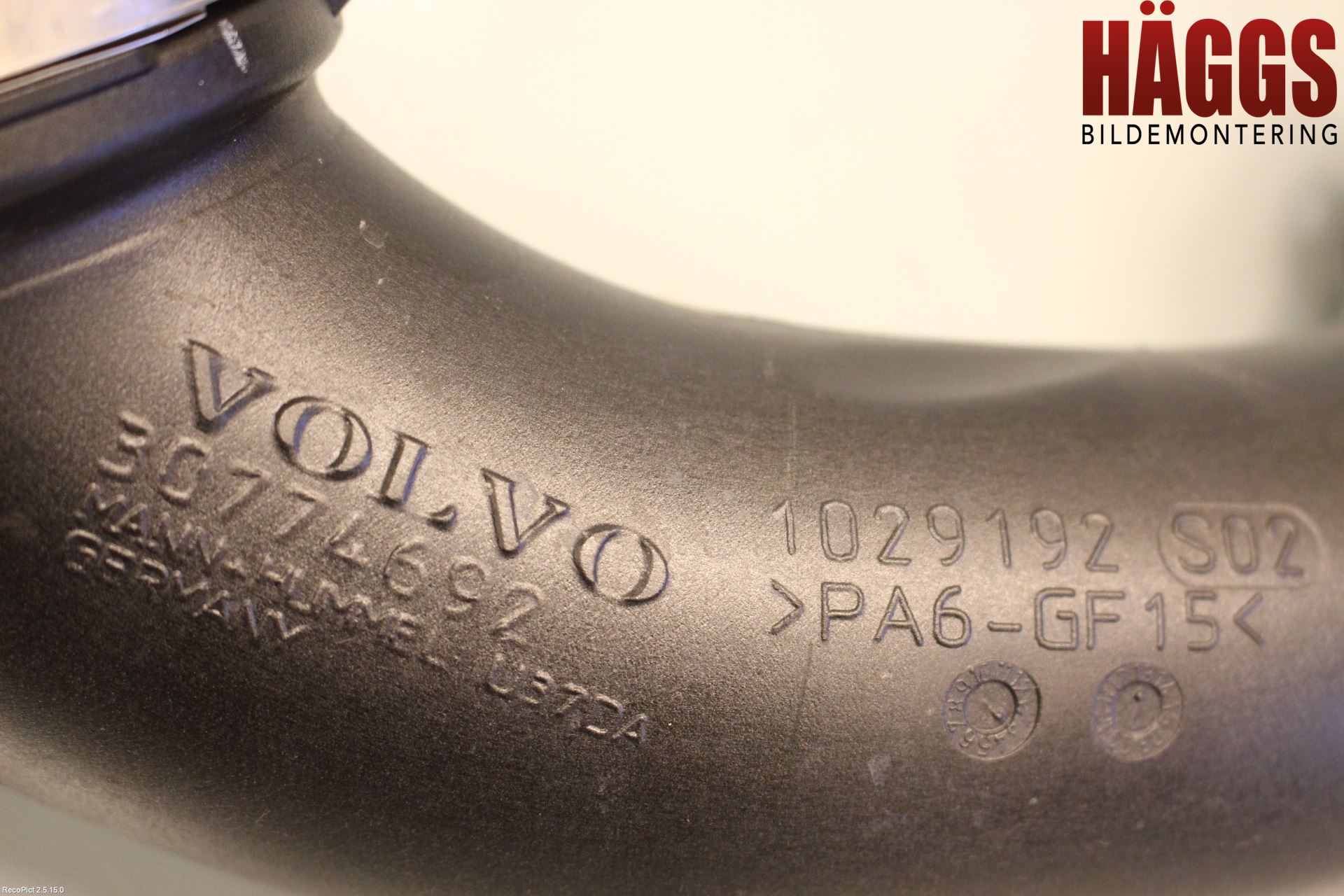 Volvo XC60 09-13 Laddluft-Intercoolerrör