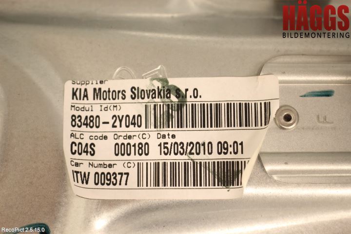 Hyundai ix35 Fönsterhissmekanism