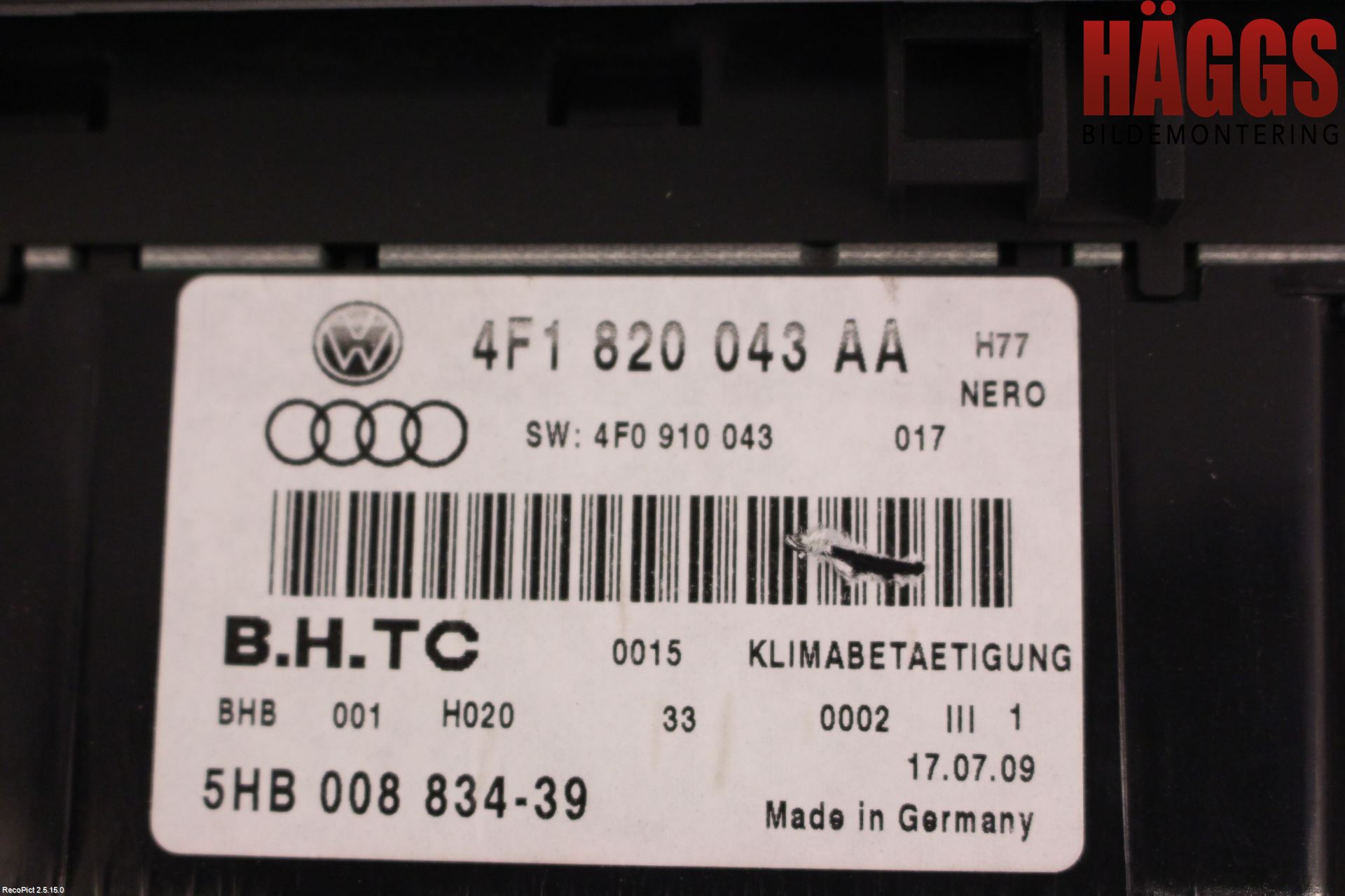 Audi A6/S6     05-11 Ac Styrenhet Ac Manöveren