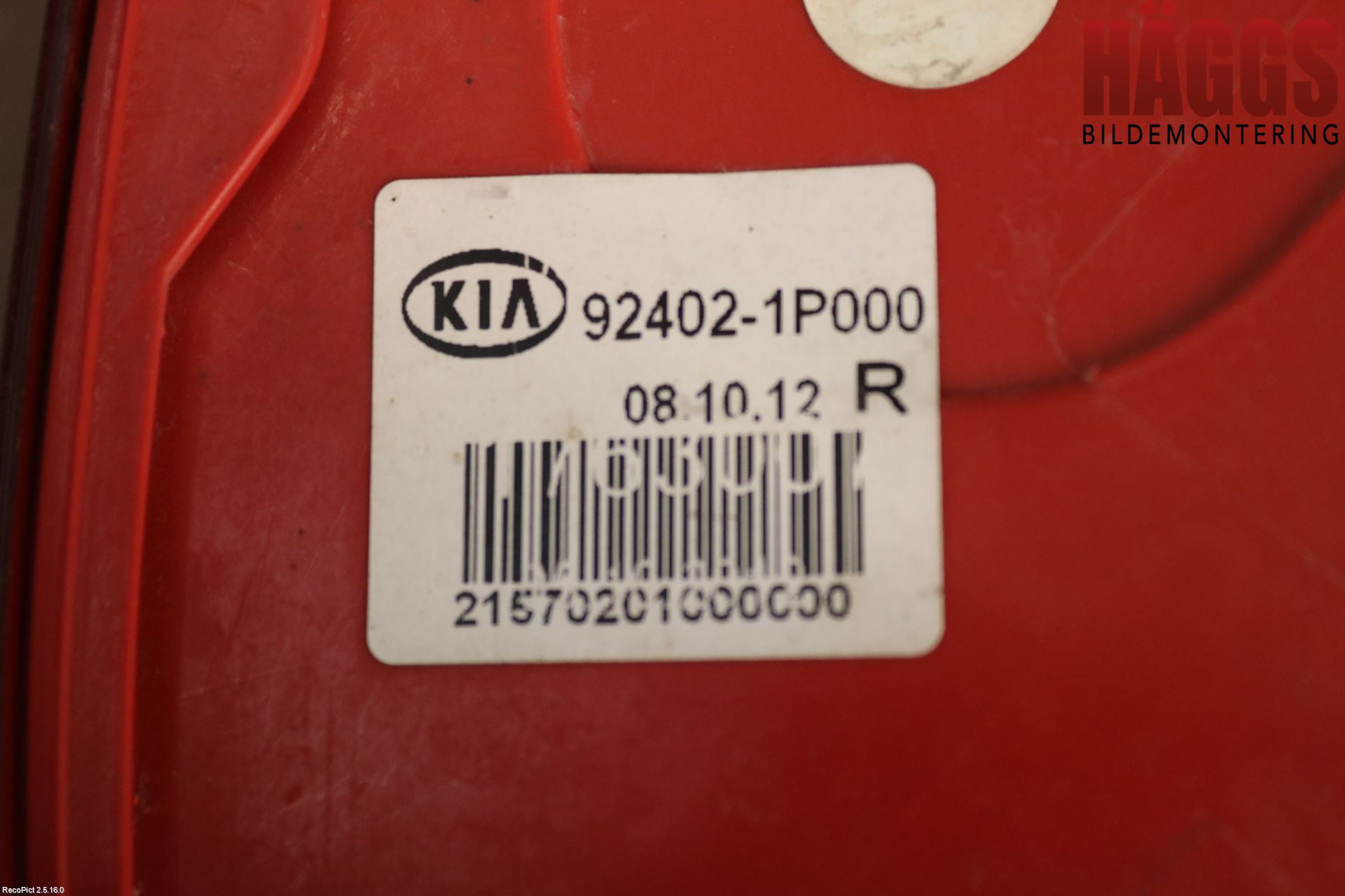 Kia VENGA 10-19 Bakljus Höger